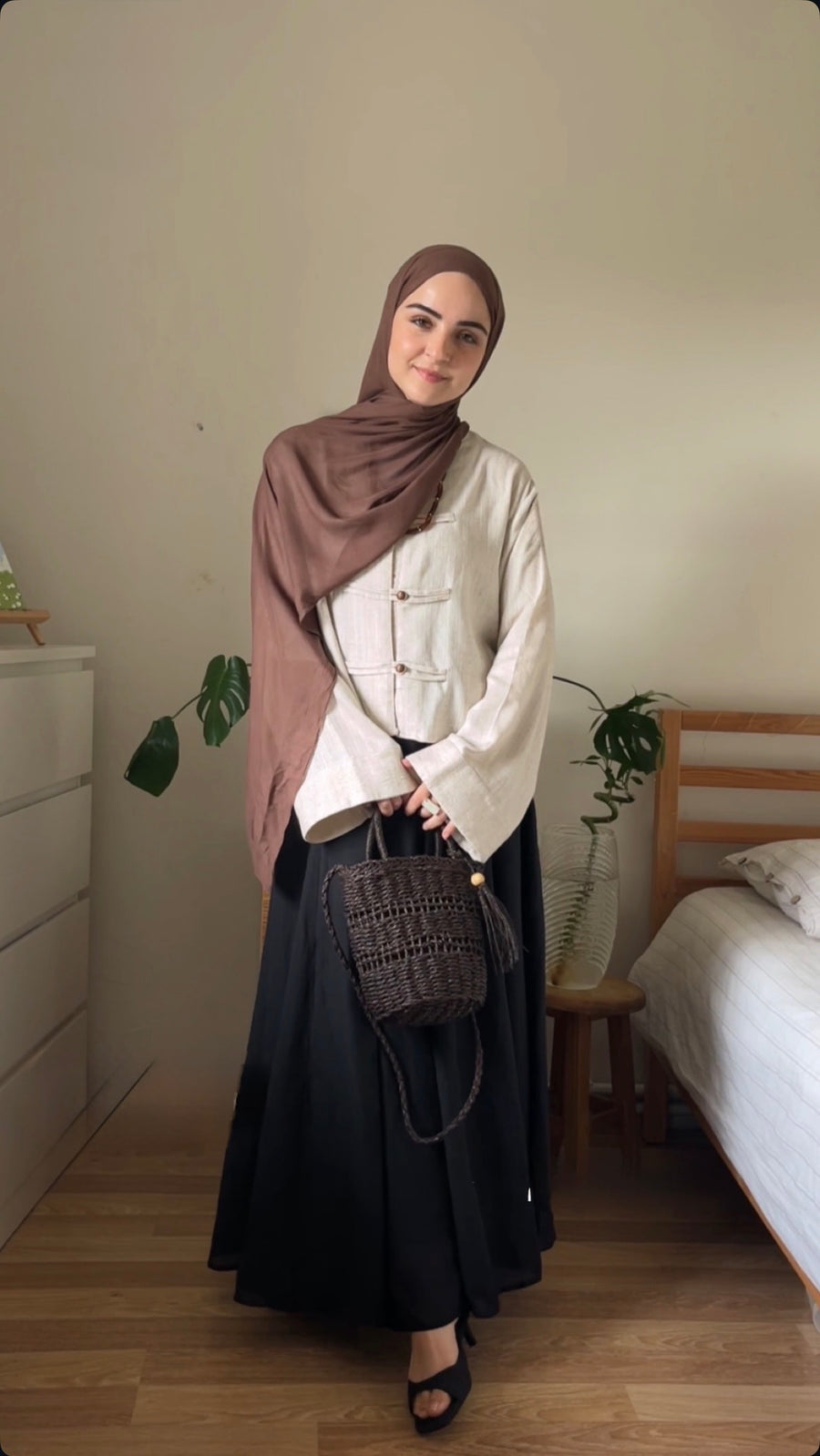 Flow Kup Dikişli Modal Etek SİYAH