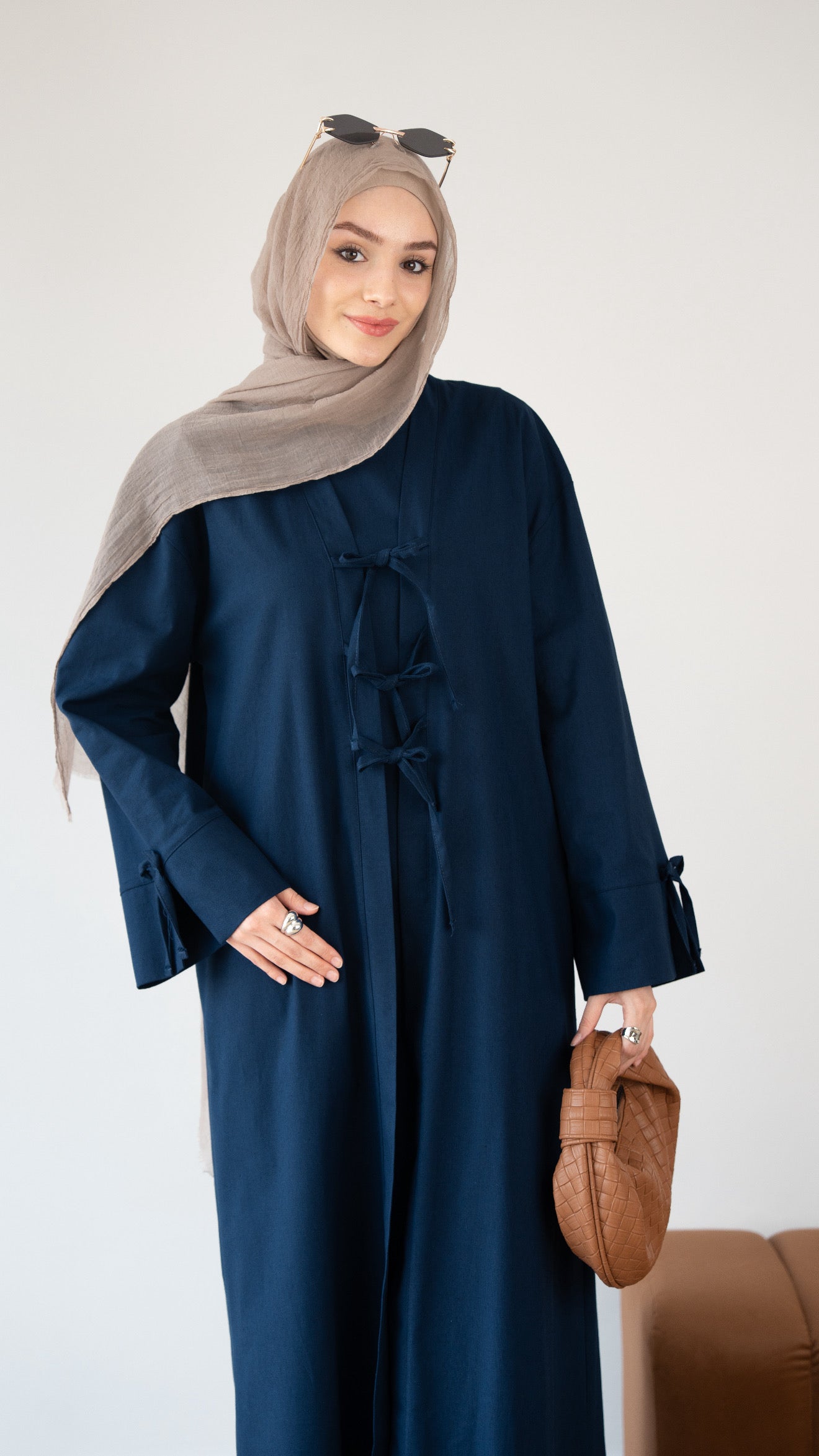 Keten Kimono İkili Takım LACİVERT