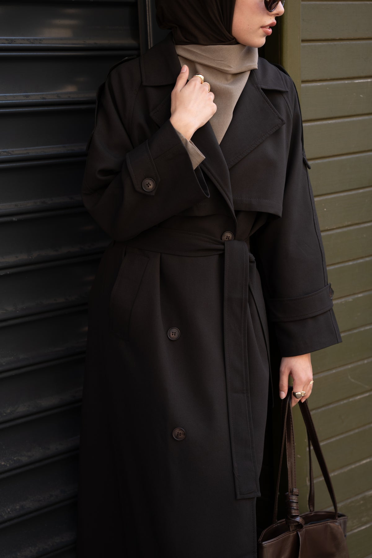 Premium Oversize Trençkot Kahverengi