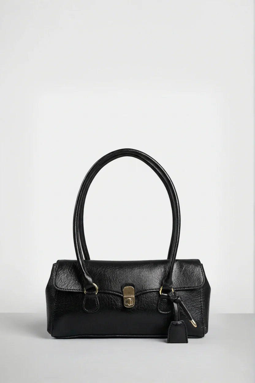 Çift Kulplu Baget Çanta SİYAH
