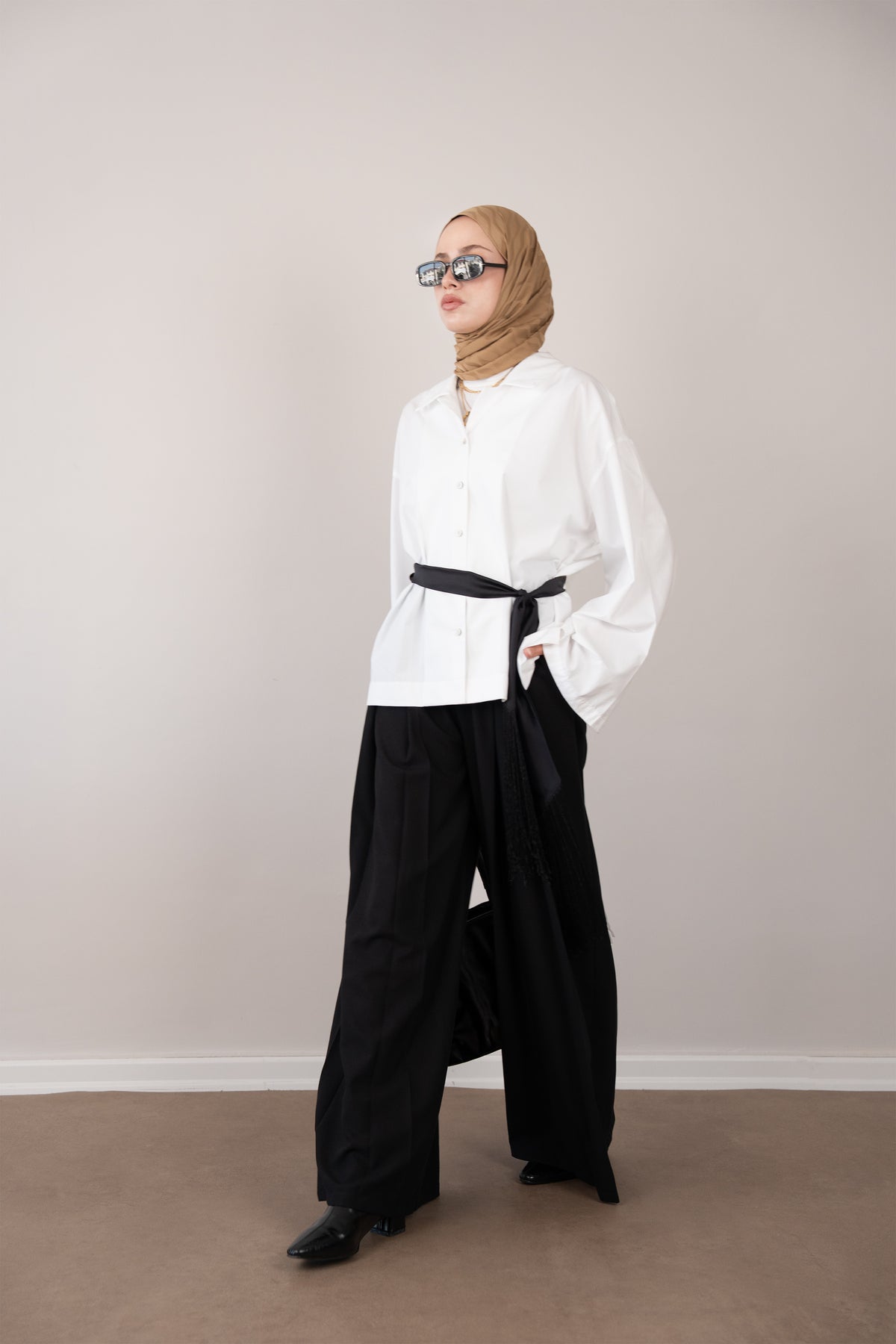 Pat Detaylı Oversize Gömlek BEYAZ