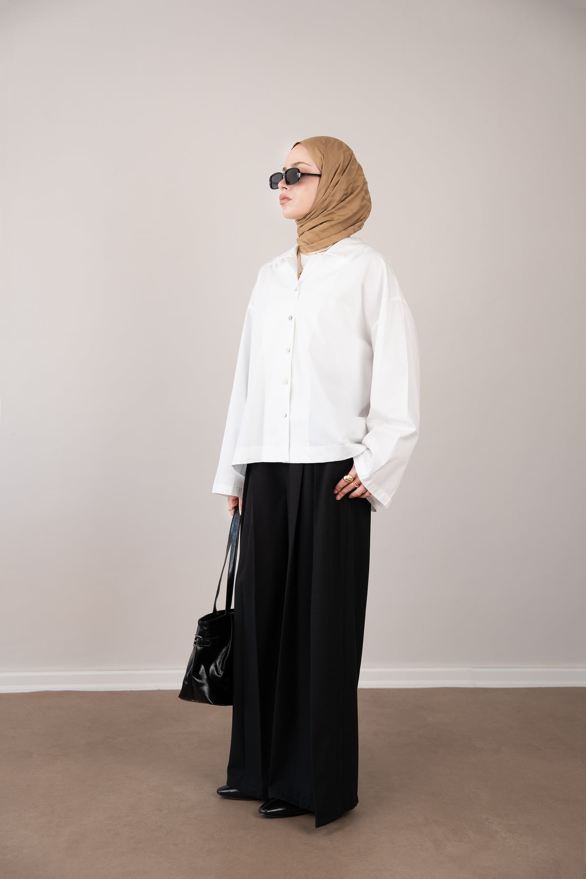 Pat Detaylı Oversize Gömlek BEYAZ