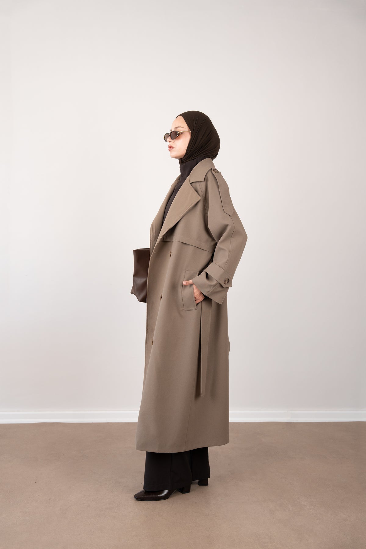 Premium Oversize Trençkot Bej
