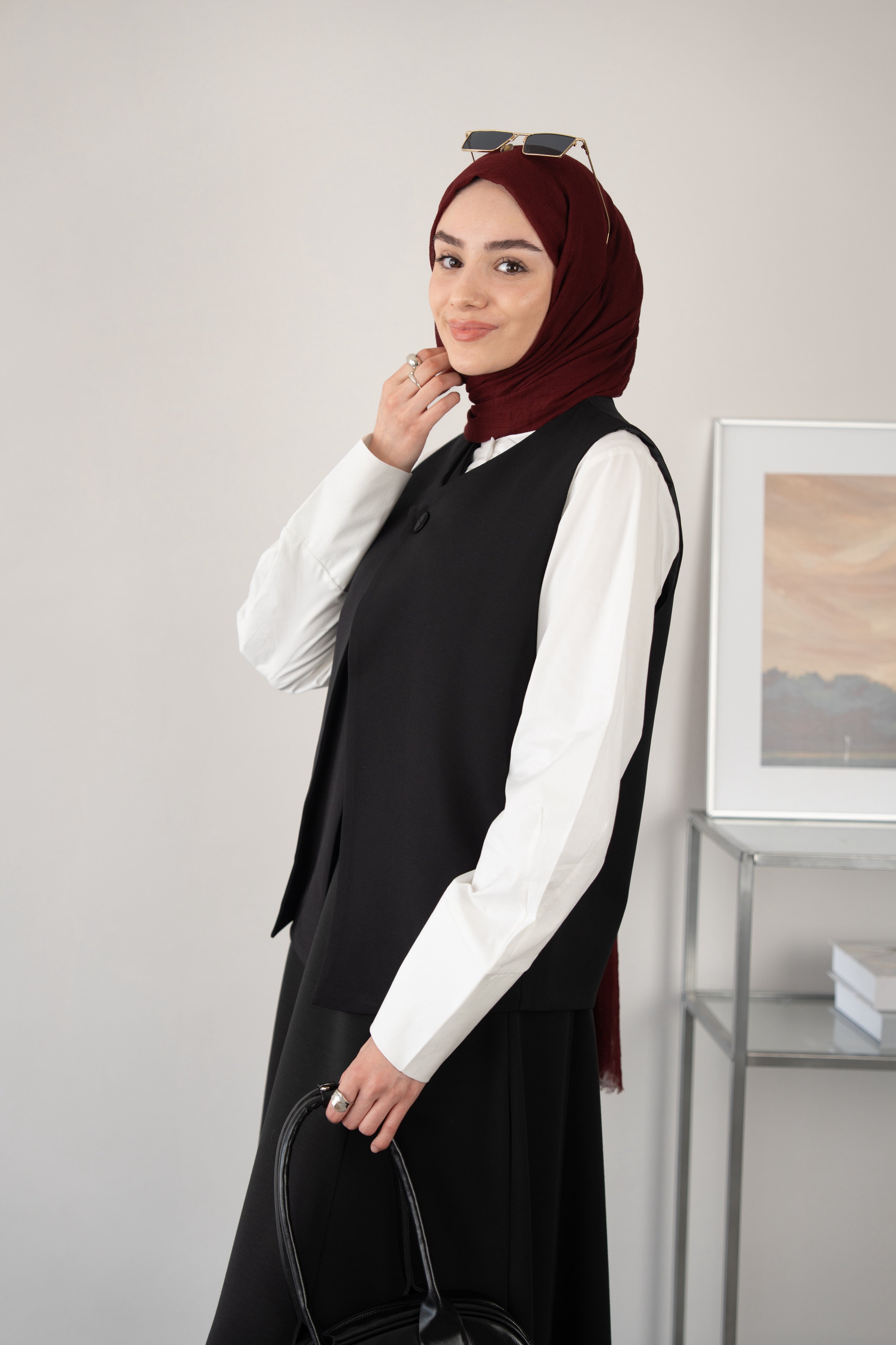 Çift Kat Yelek Siyah