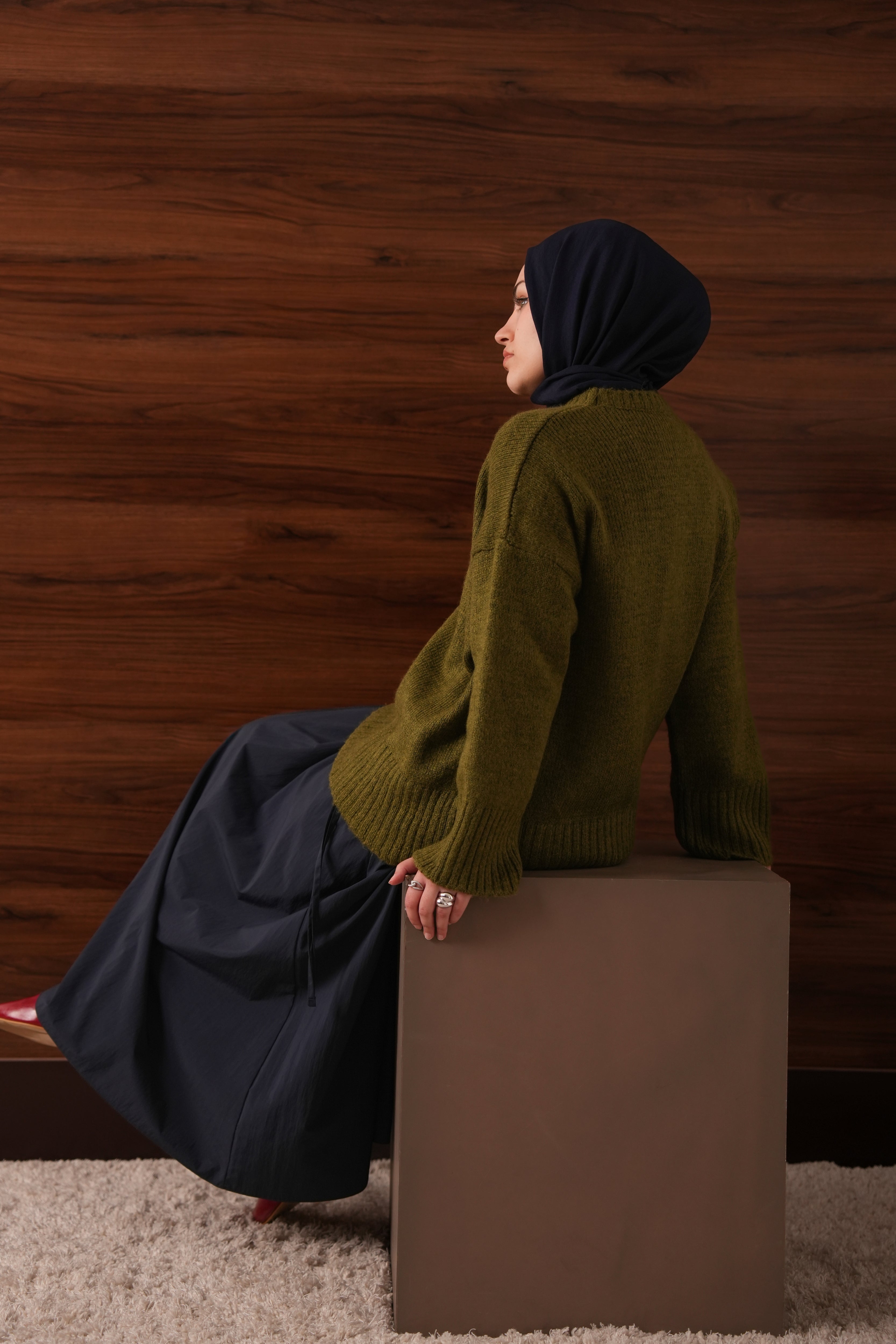Oversize Kazak HAKİ YEŞİL