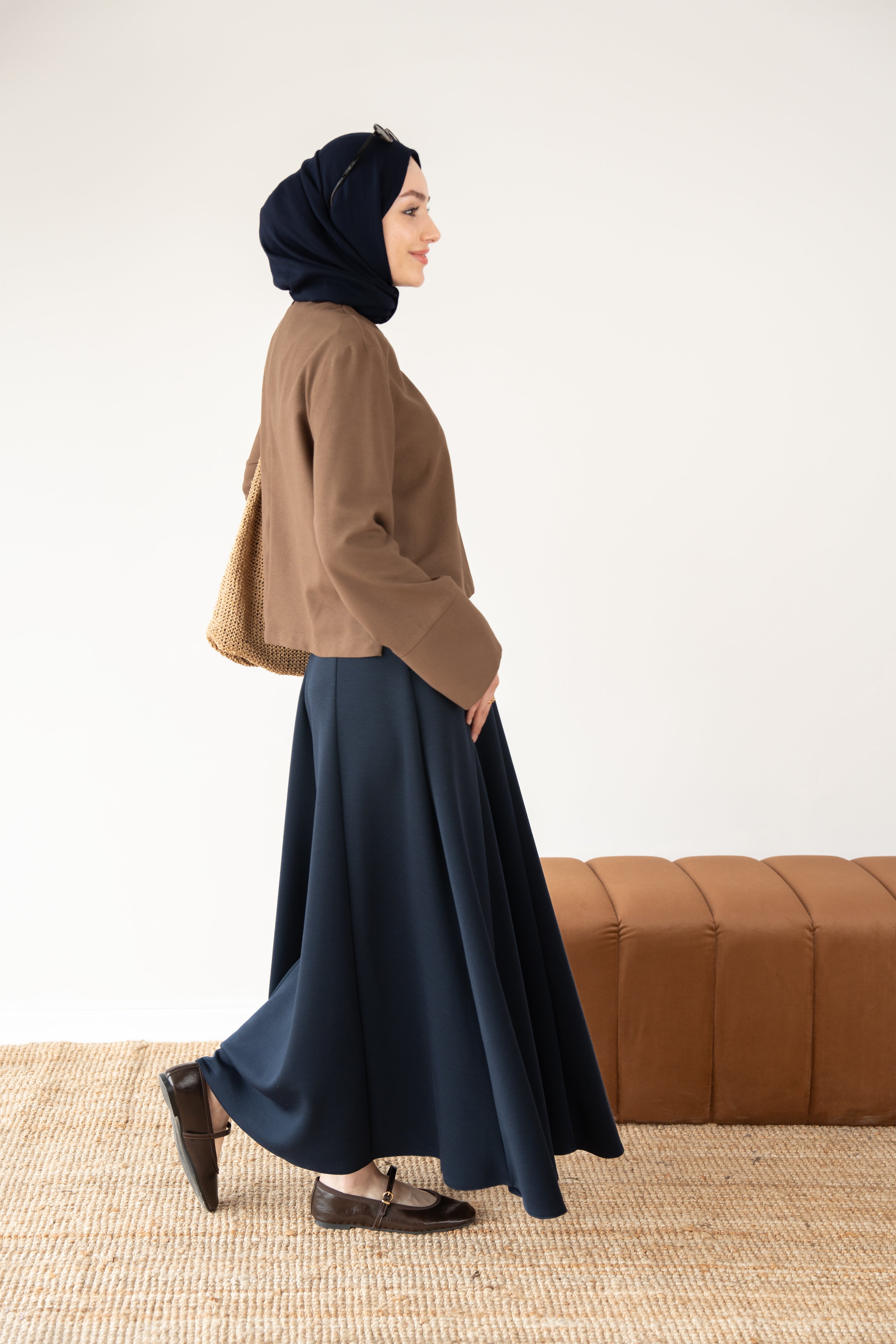 Modal Parçalı Etek LACİVERT