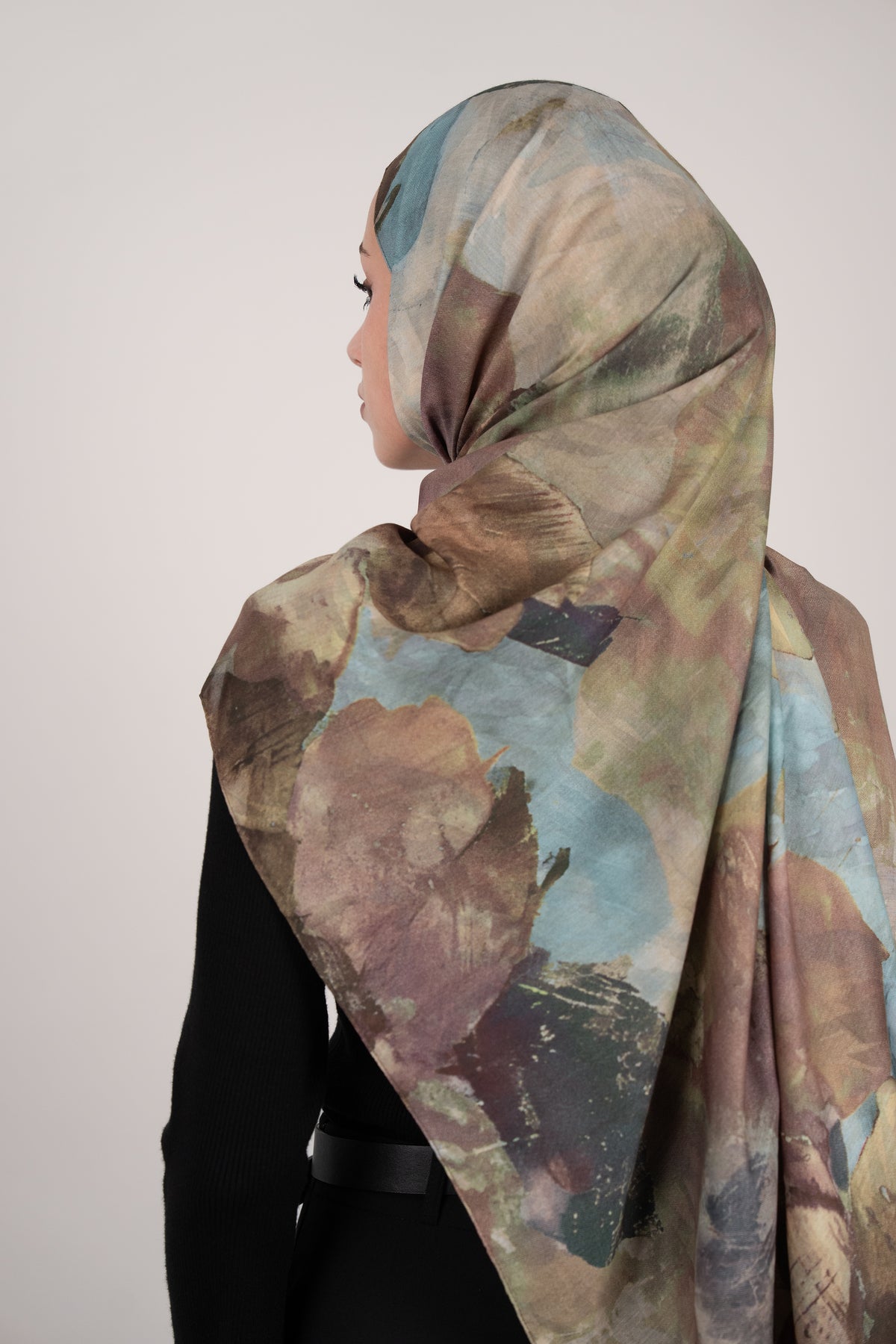 Flora Reverie Çift Taraflı Şal TURKUAZ