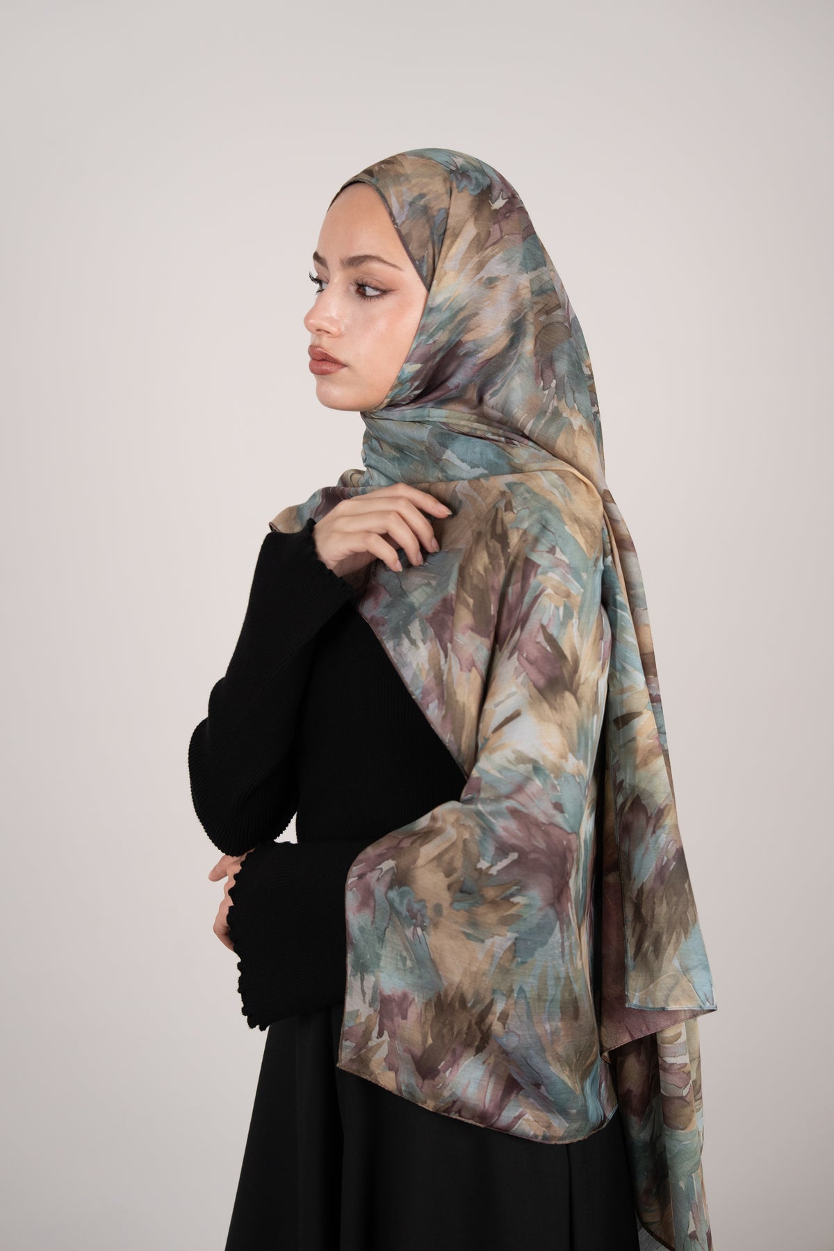 Flora Reverie Çift Taraflı Şal TURKUAZ