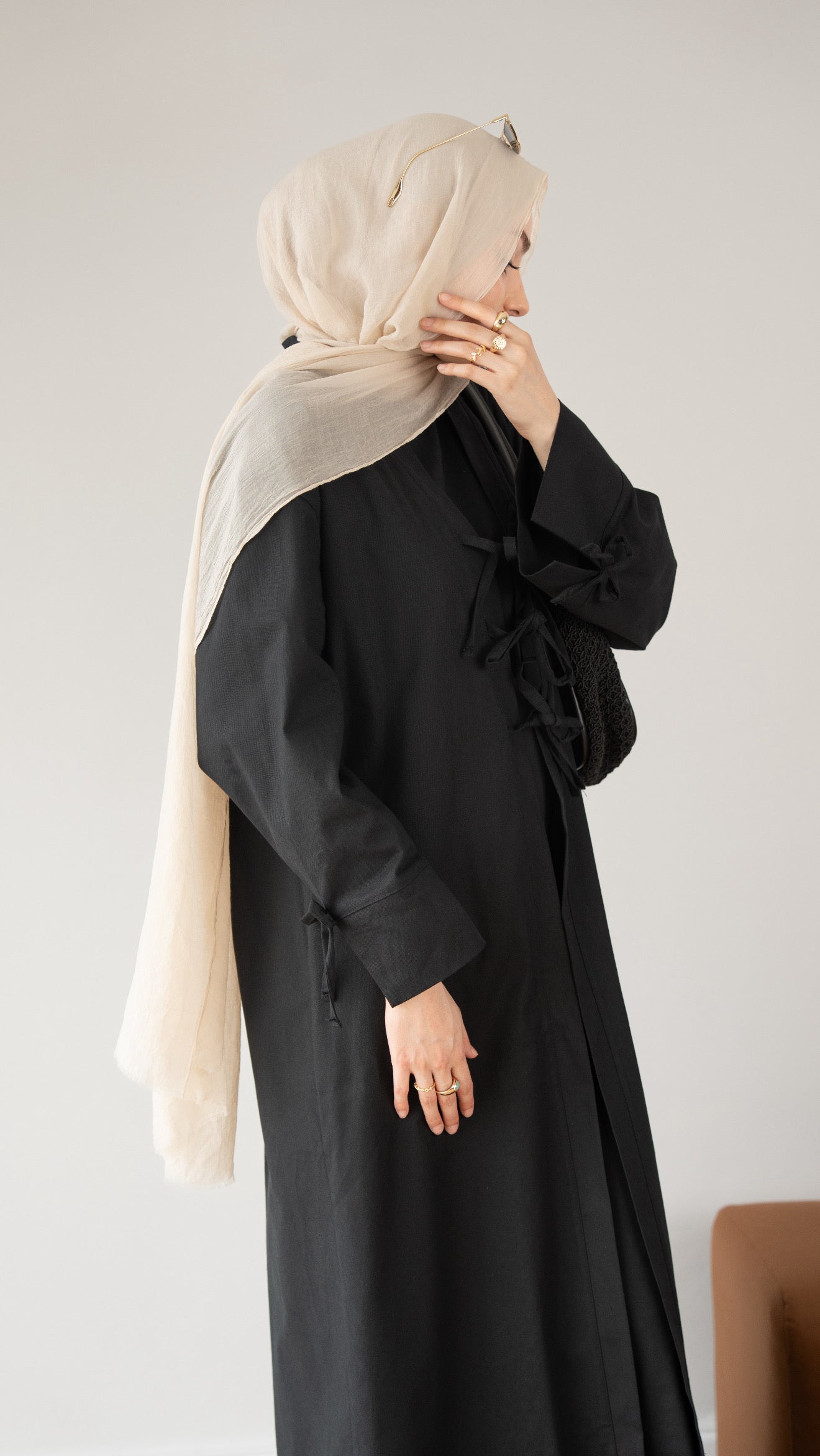Keten Kimono İkili Takım SİYAH