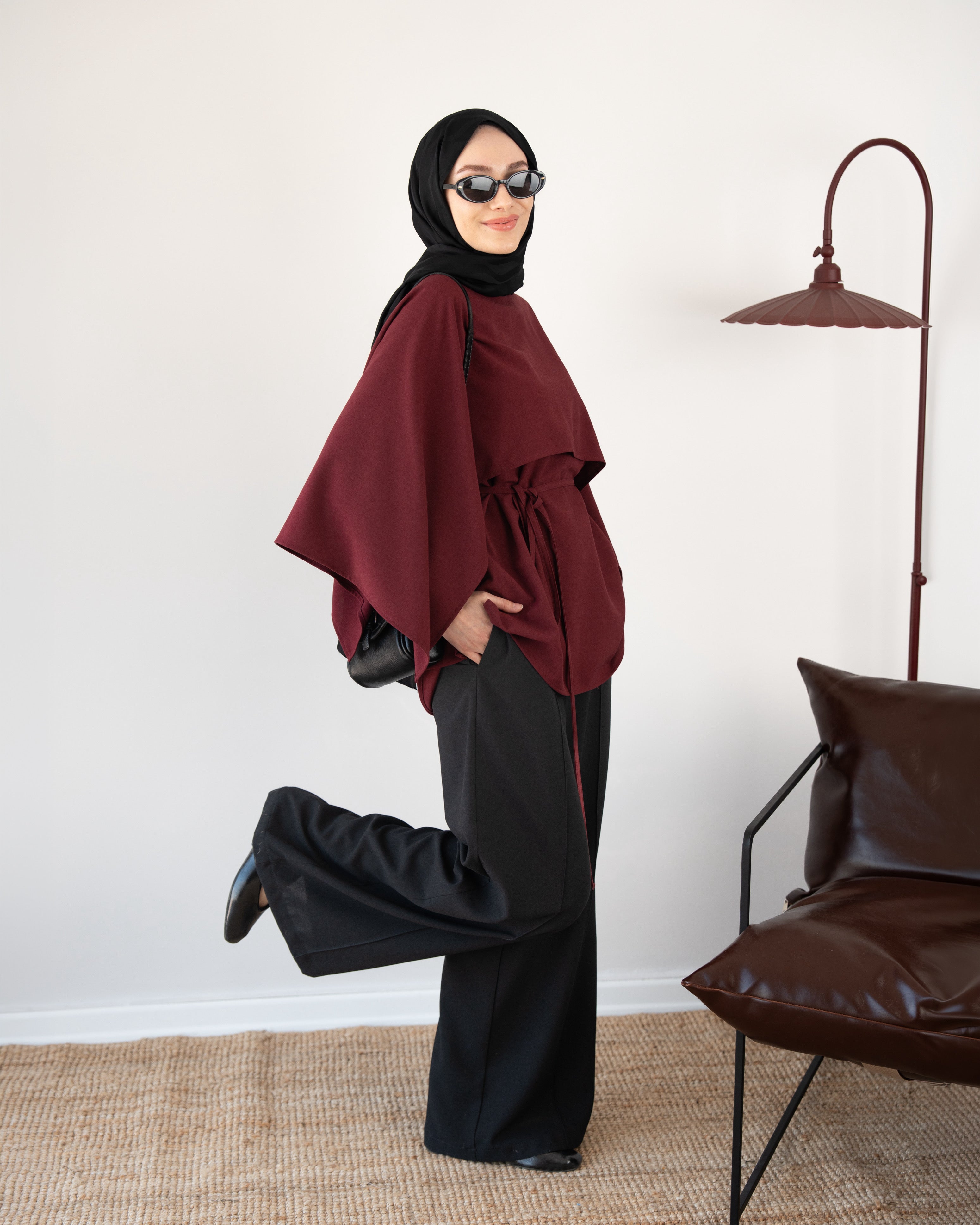 Pelerinli Tunik BORDO