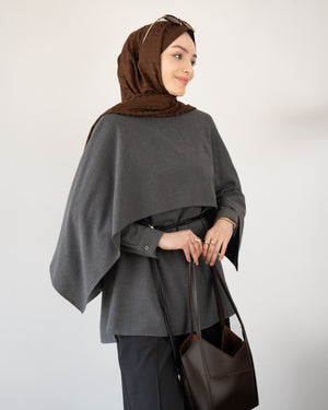 Pelerinli Tunik ANTRASİT