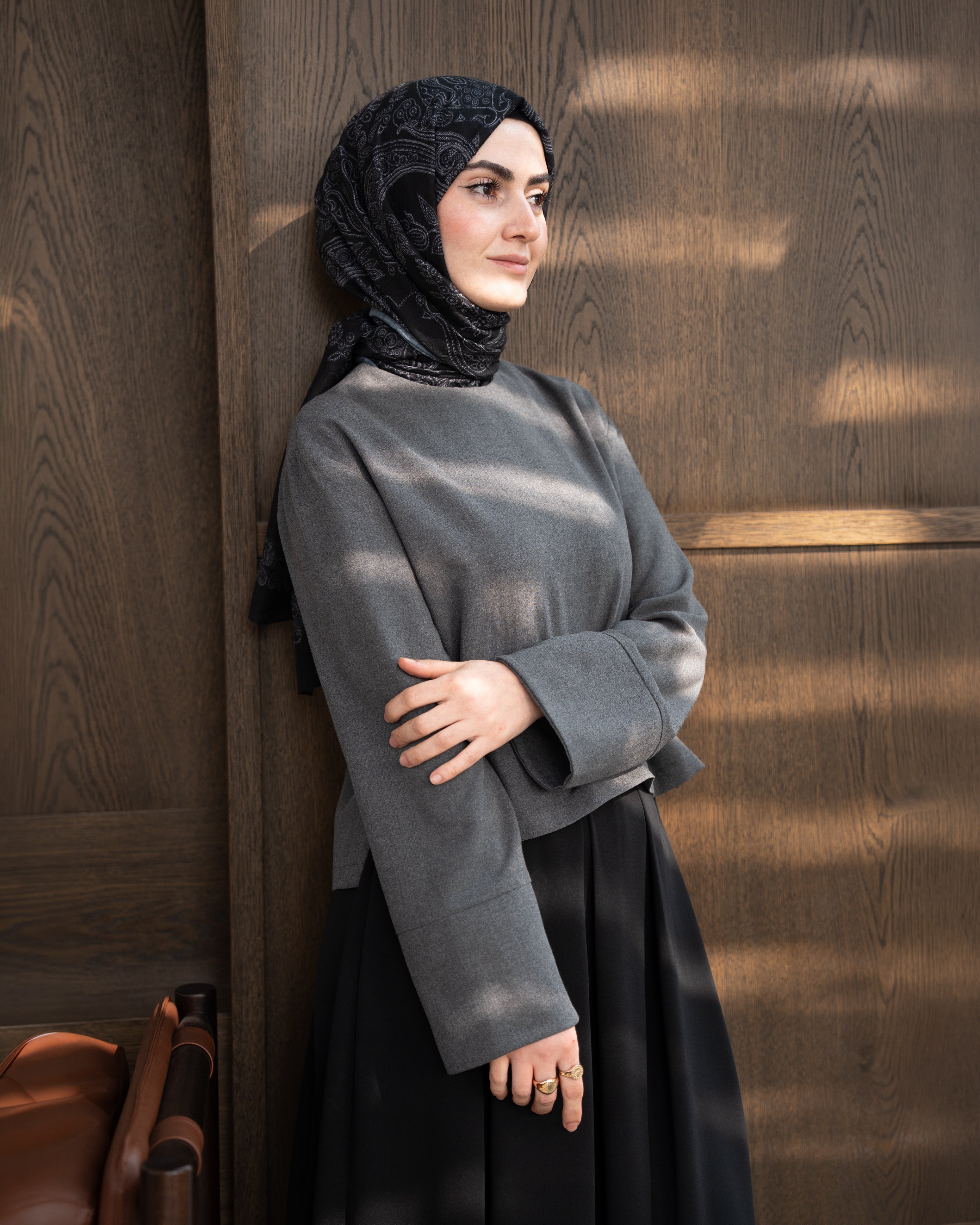 Manşetli Bluz GRİ