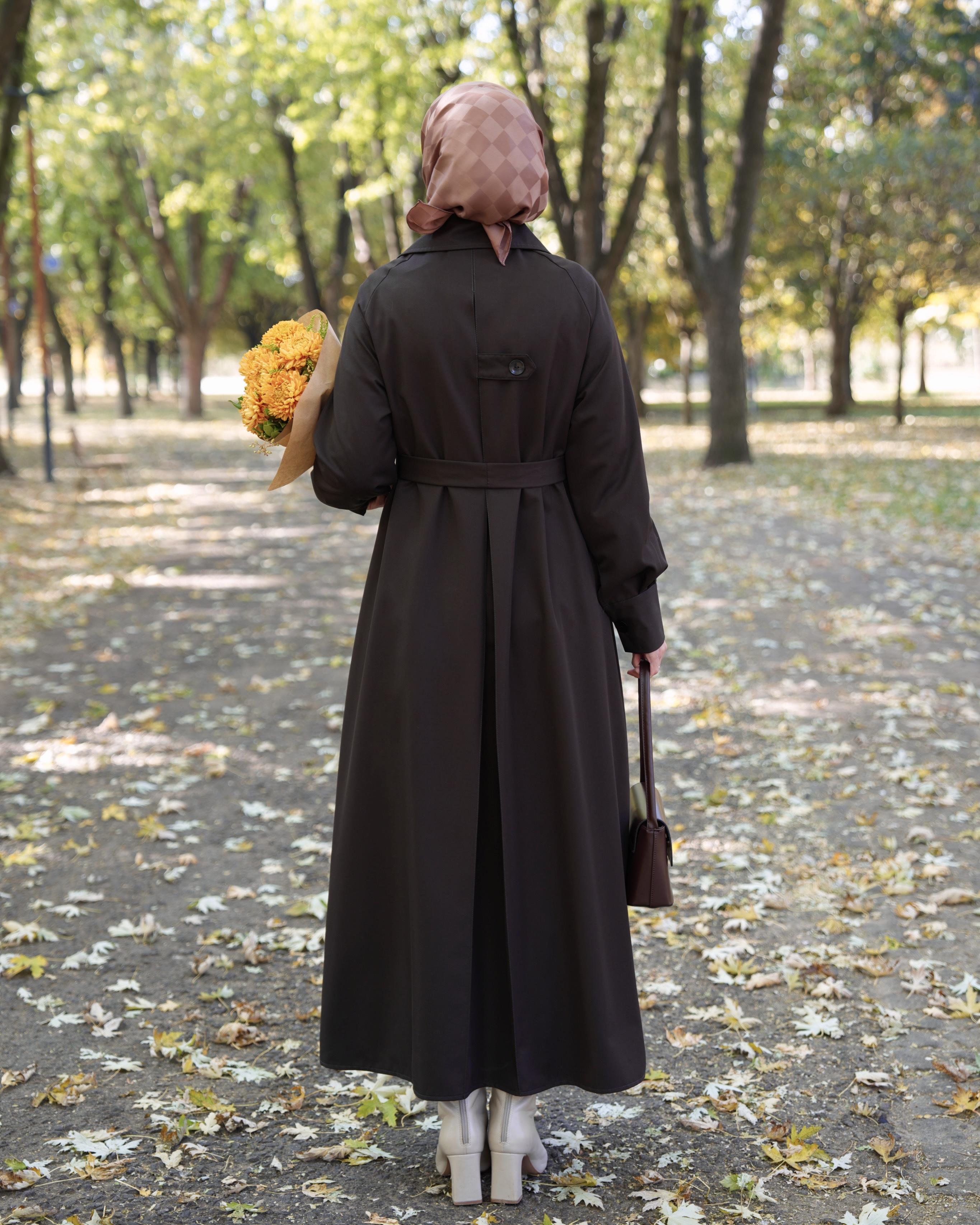 A Pileli Trençkot KAHVERENGİ