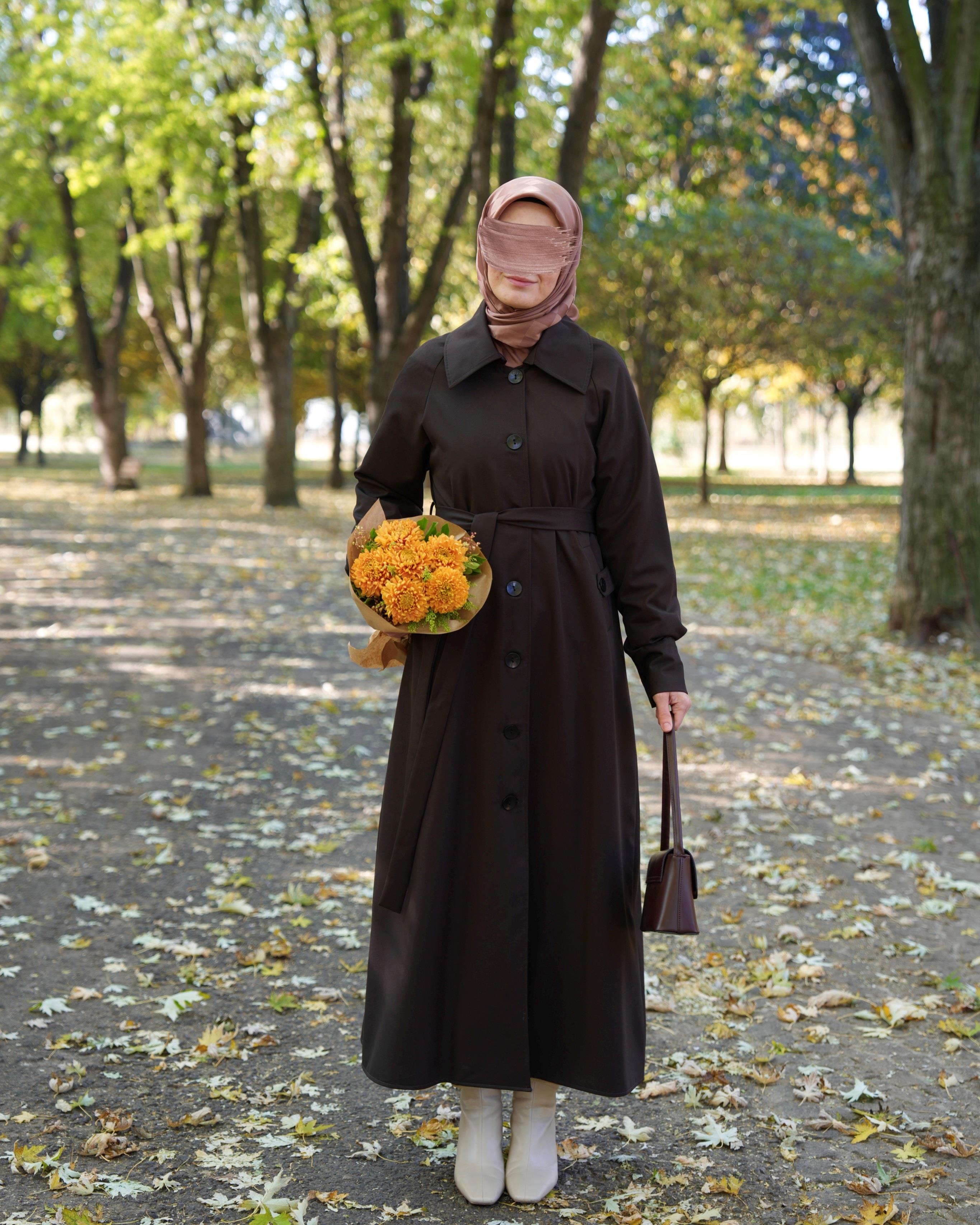 A Pileli Trençkot KAHVERENGİ