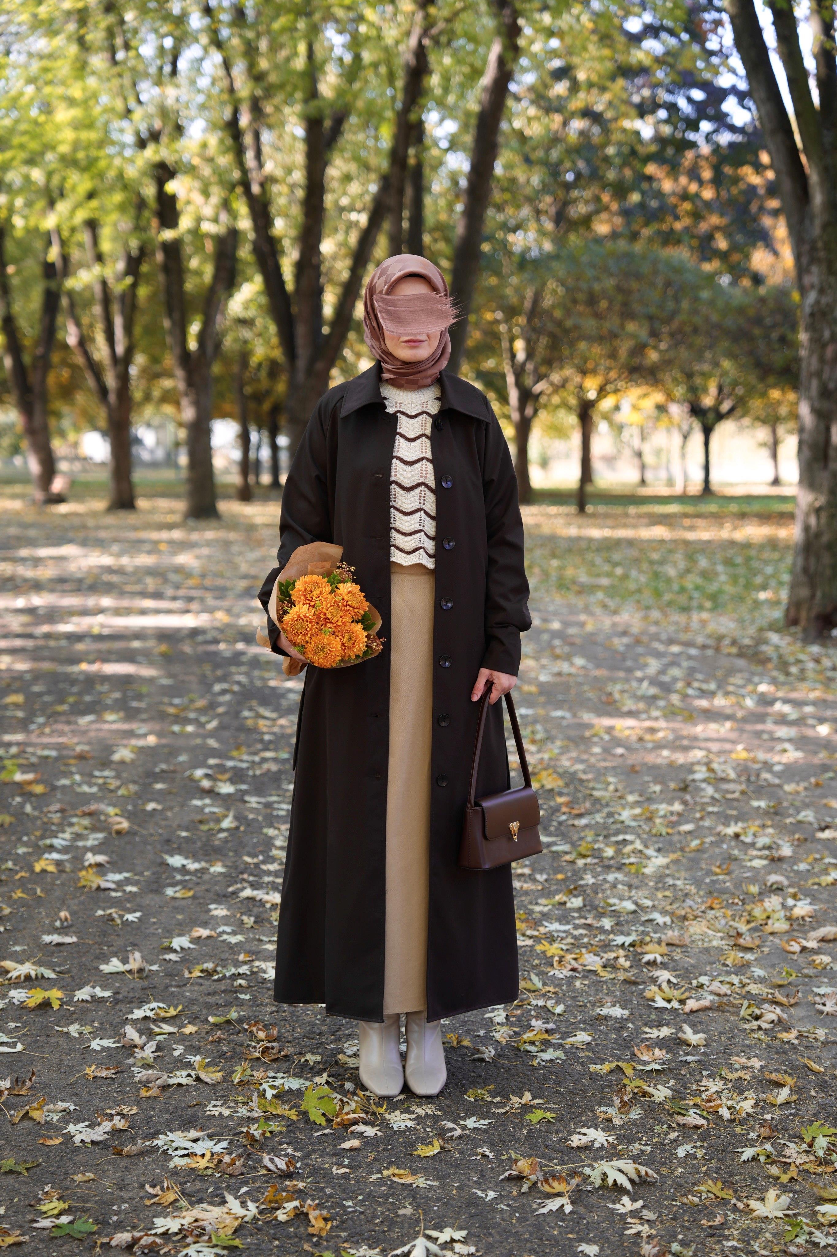 A Pileli Trençkot KAHVERENGİ