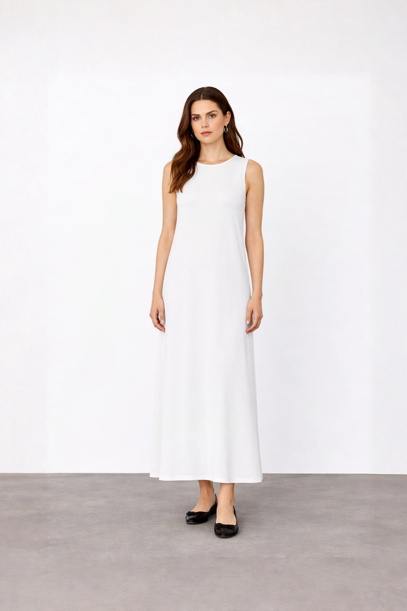 Pamuklu Uzun Elbise Astarı BEYAZ