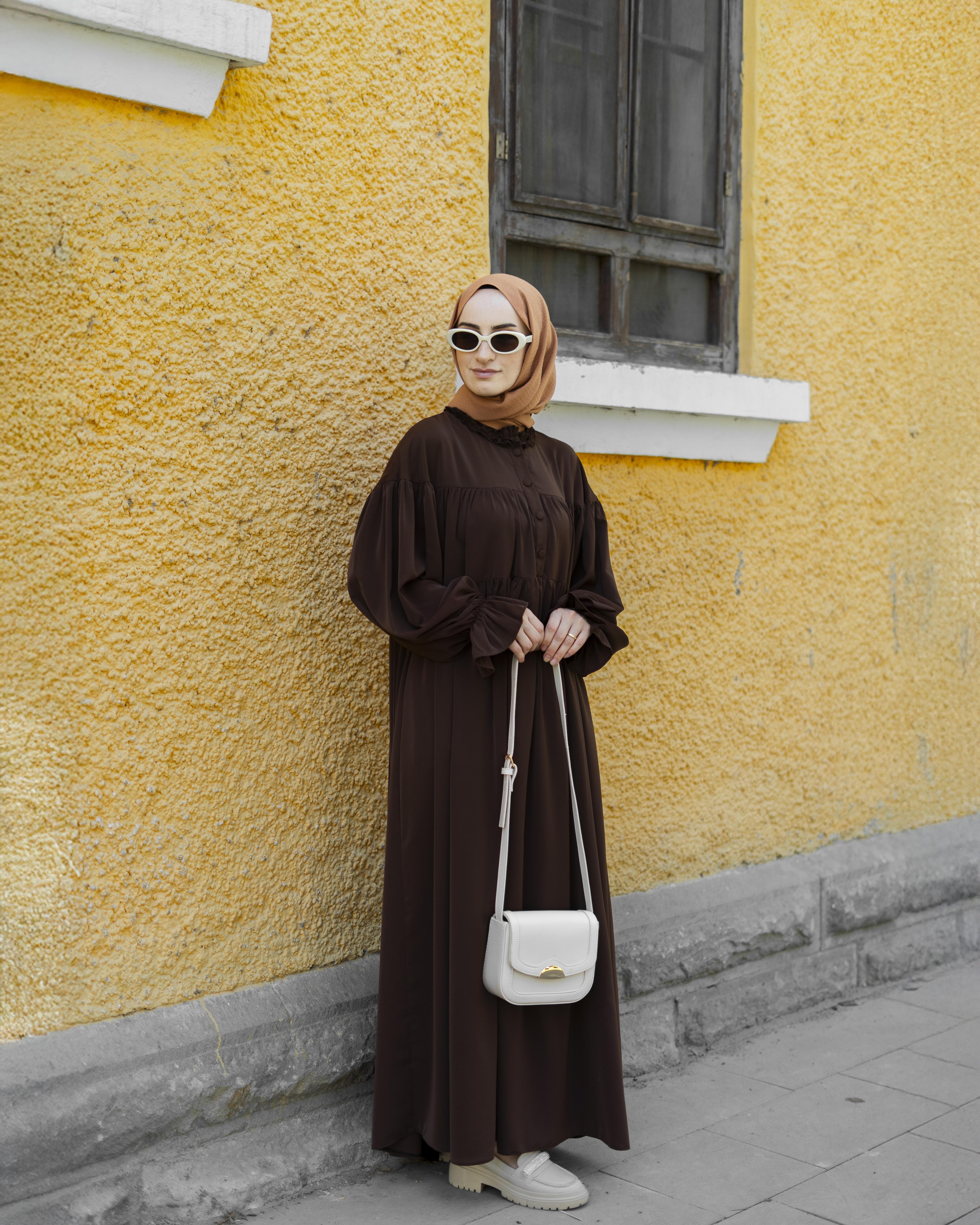 Aylina Elbise Kahverengi