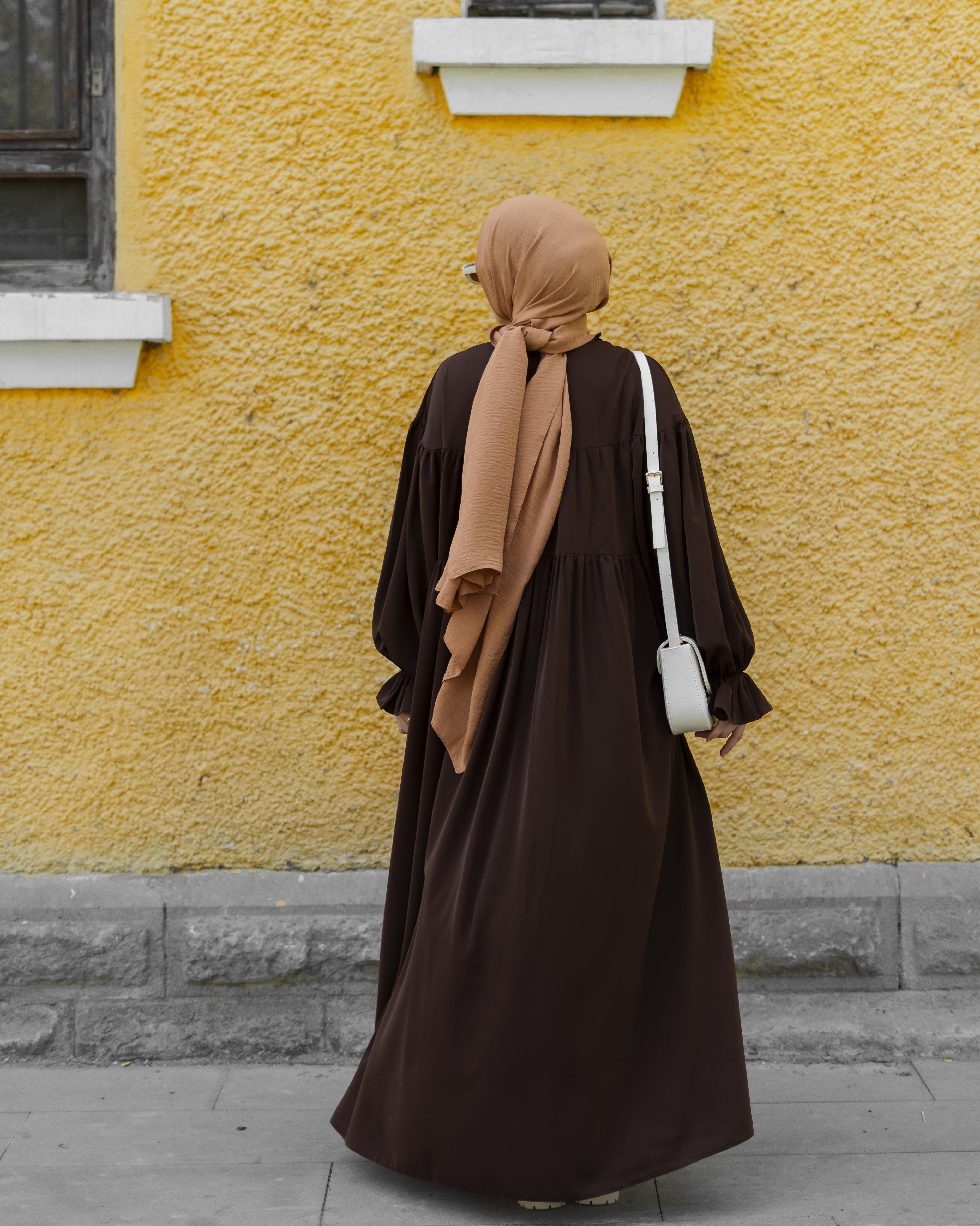 Aylina Elbise KAHVERENGİ
