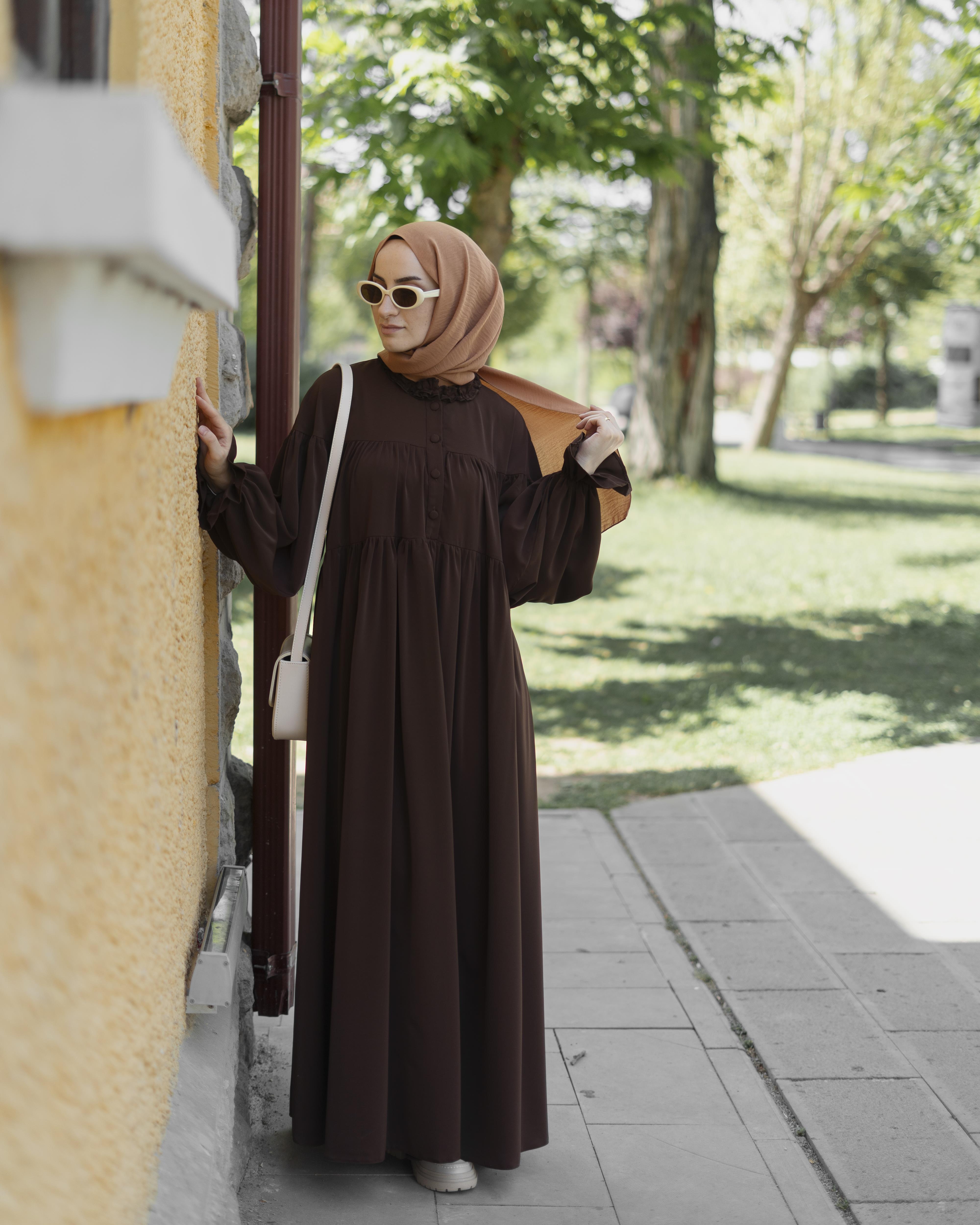 Aylina Elbise KAHVERENGİ