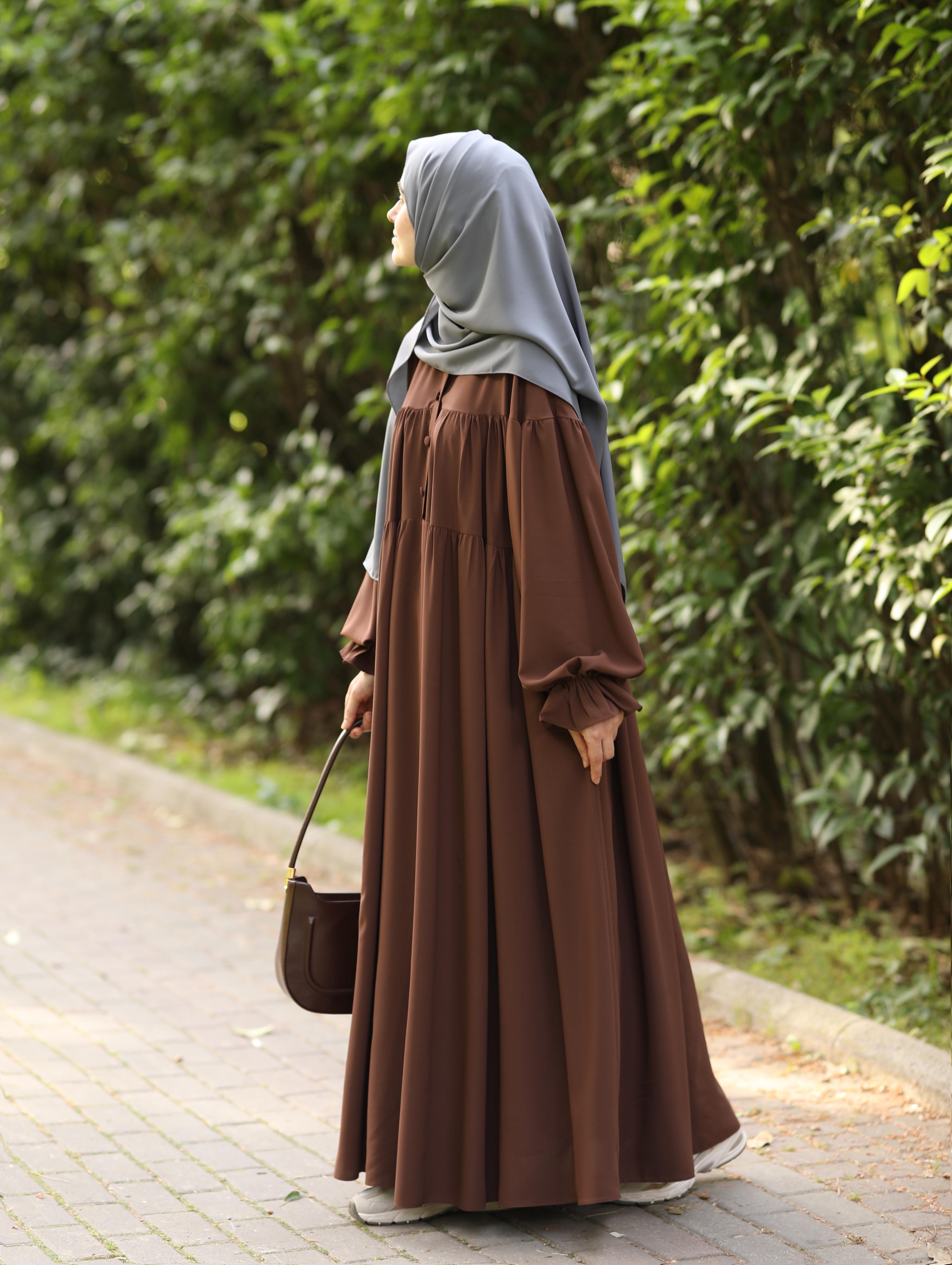 Aylina Elbise Kahverengi