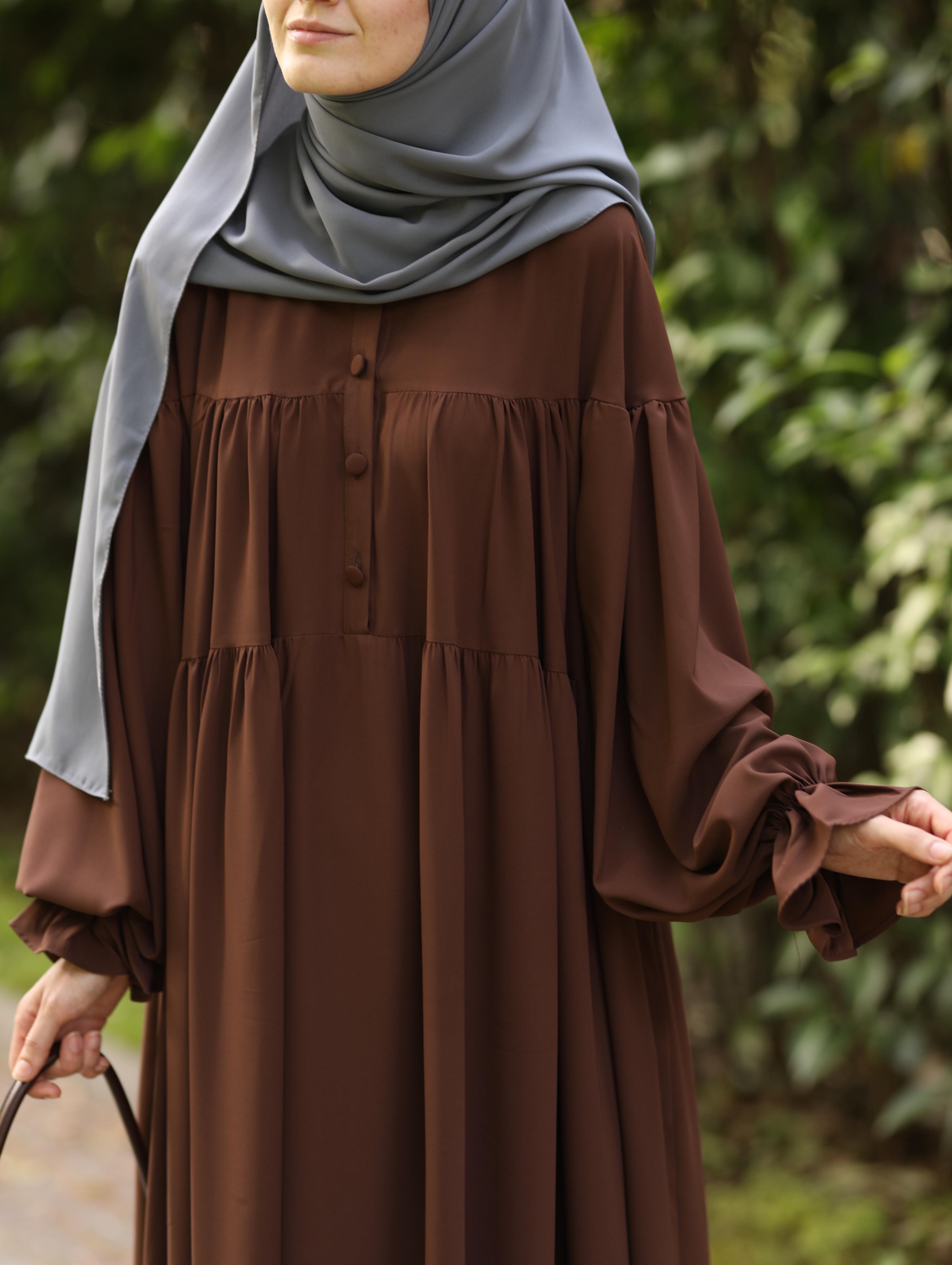 Aylina Elbise Kahverengi