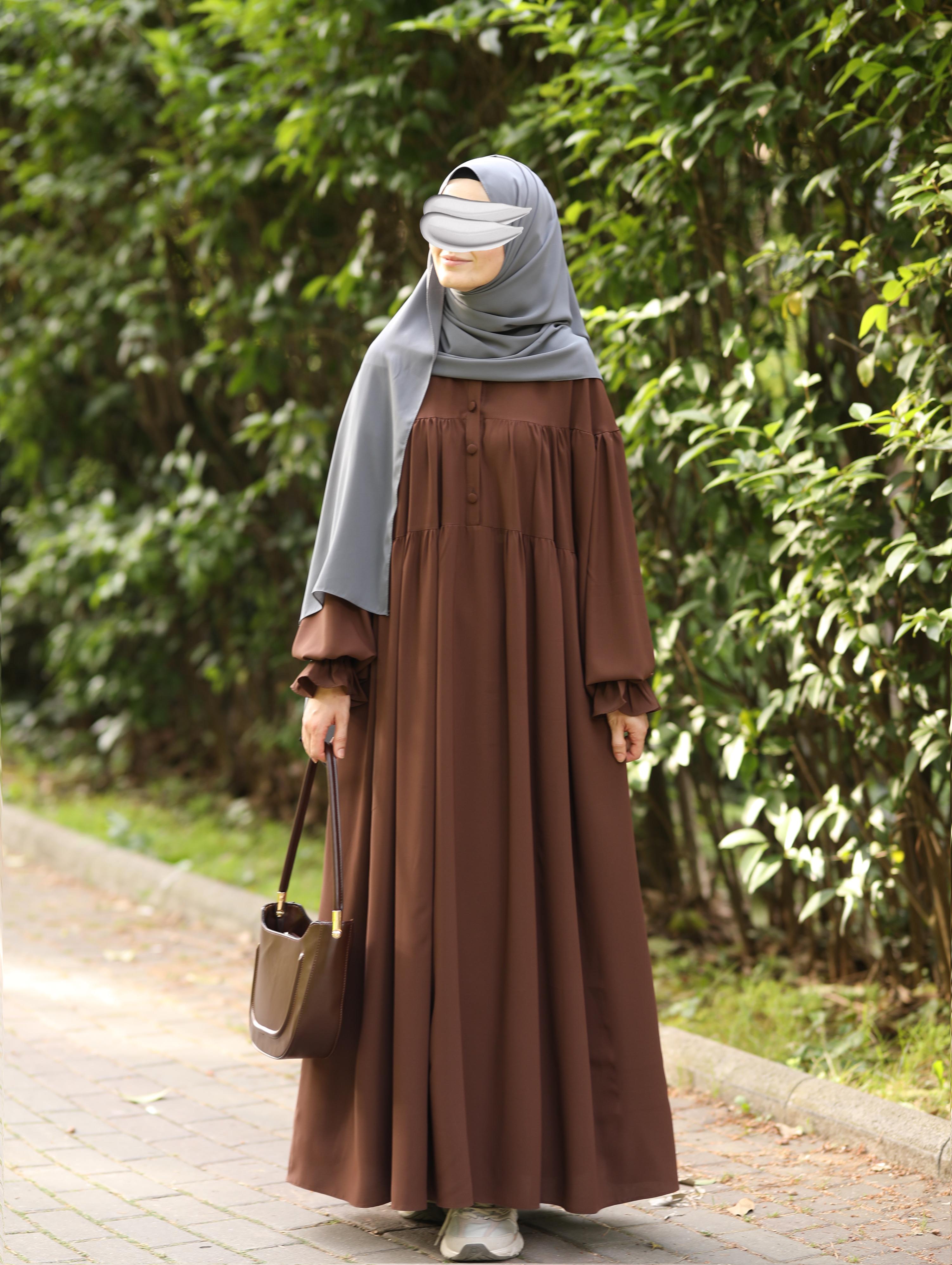 Aylina Elbise Kahverengi