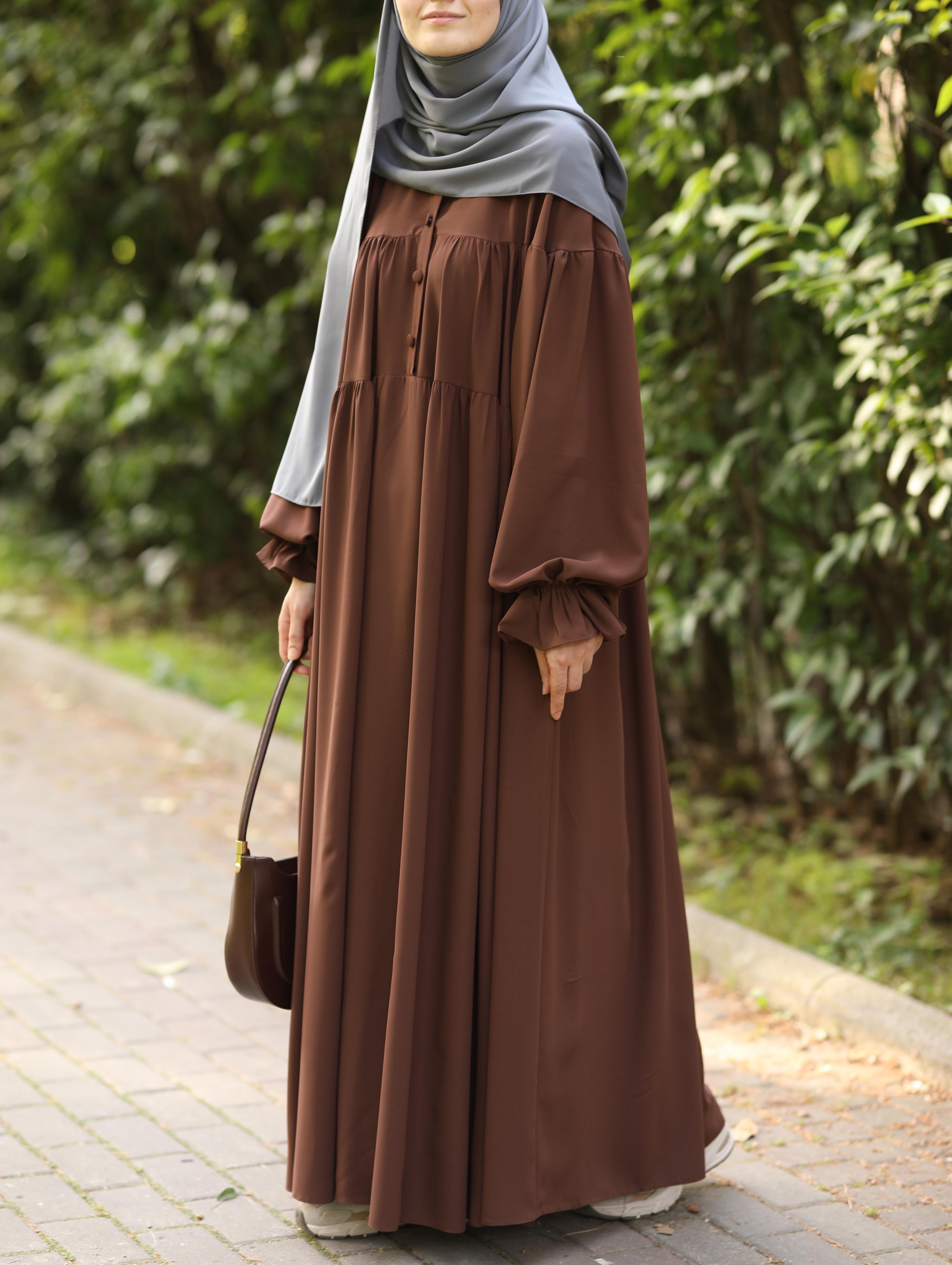 Aylina Elbise Kahverengi