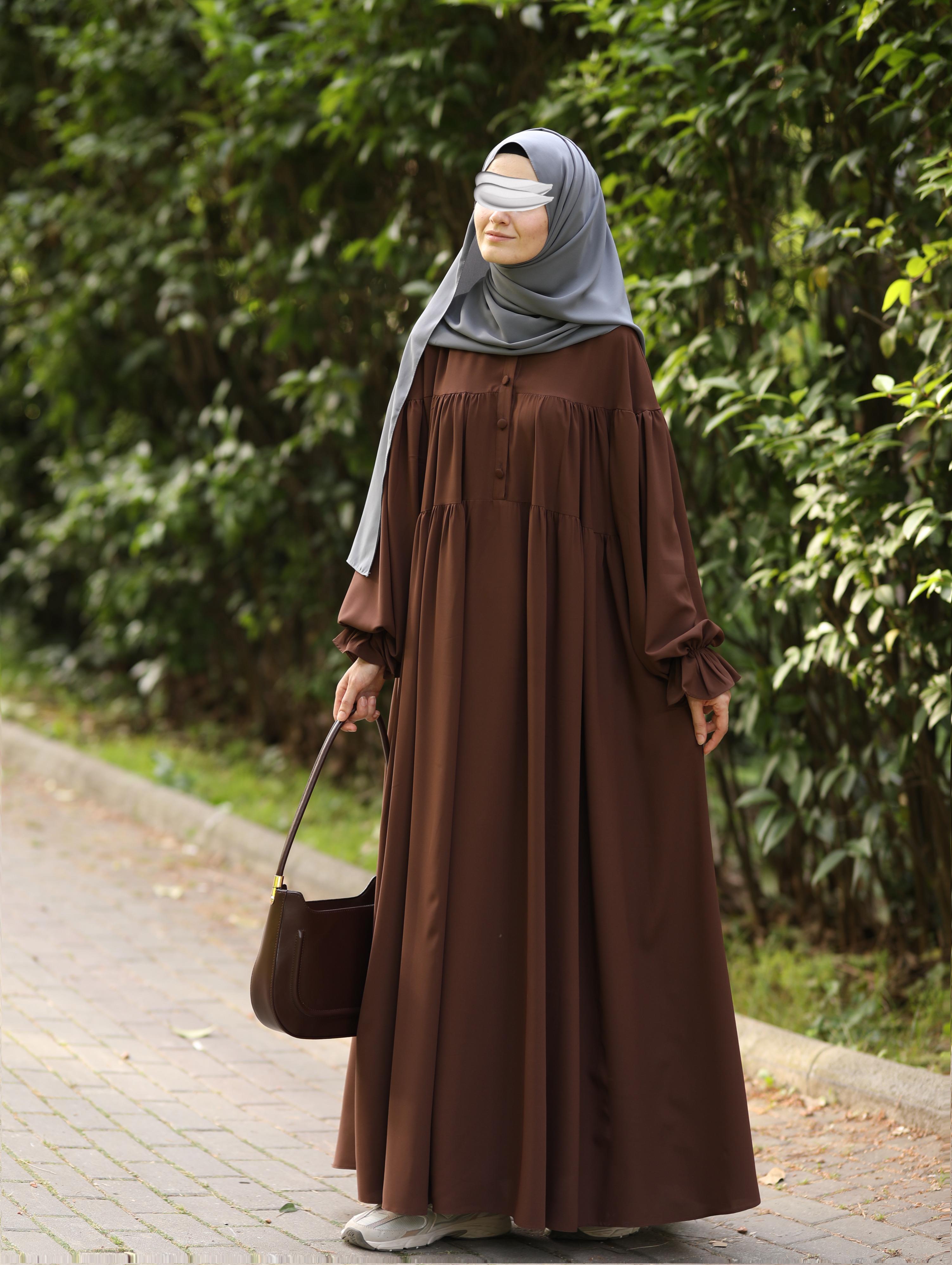 Aylina Elbise Kahverengi