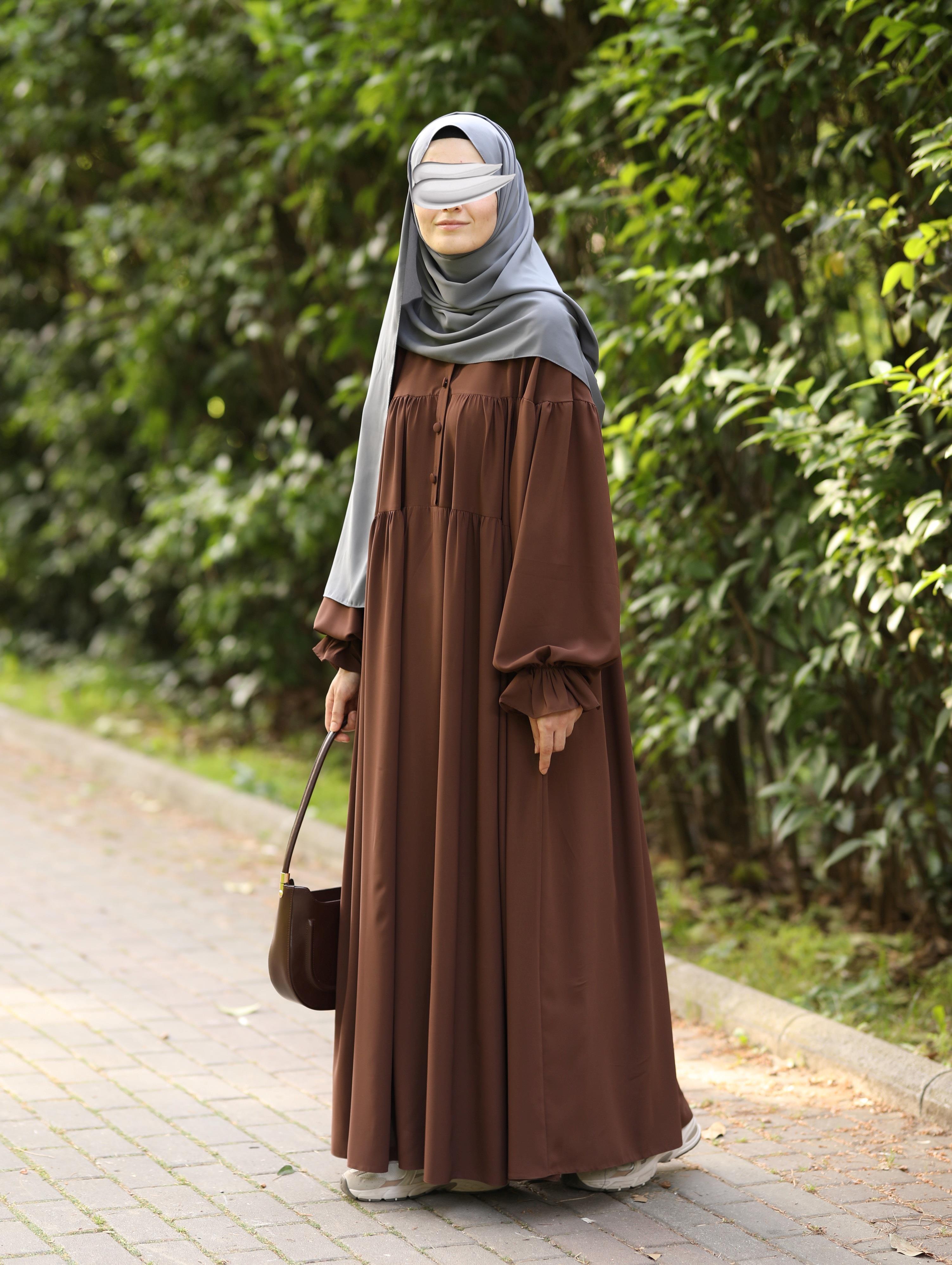 Aylina Elbise Kahverengi