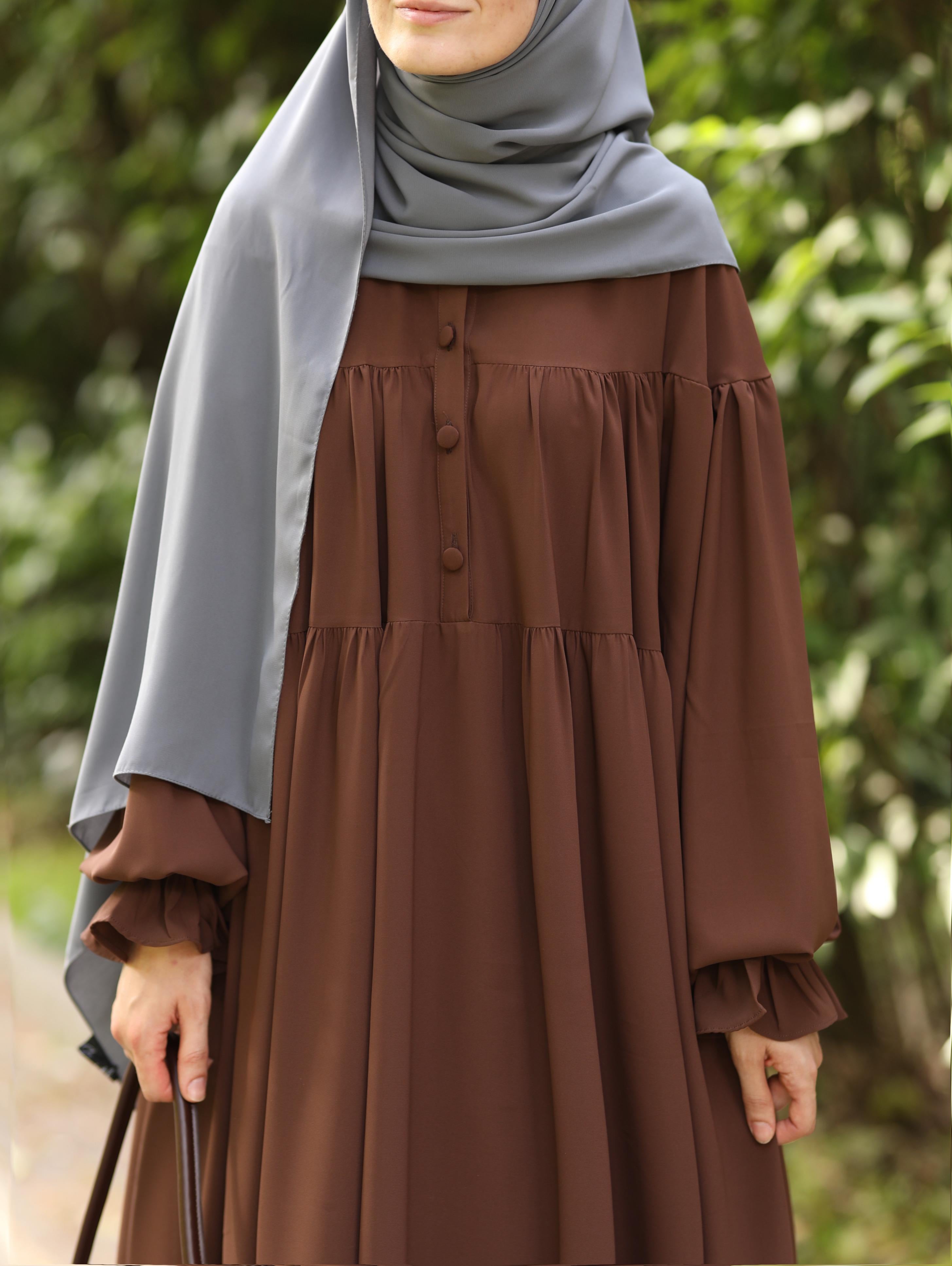 Aylina Elbise Kahverengi