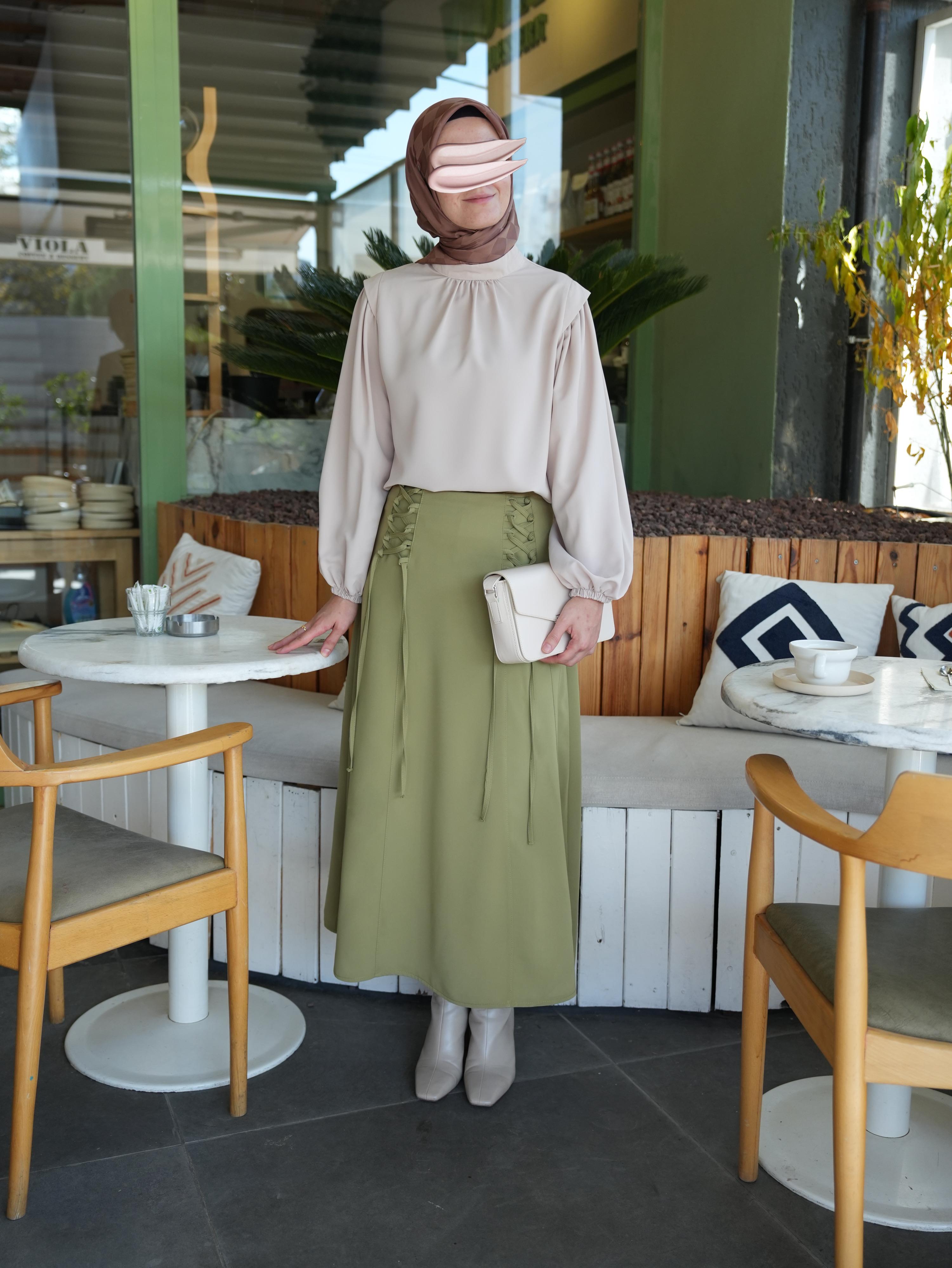 Bağcıklı Etek Yağ Yeşili