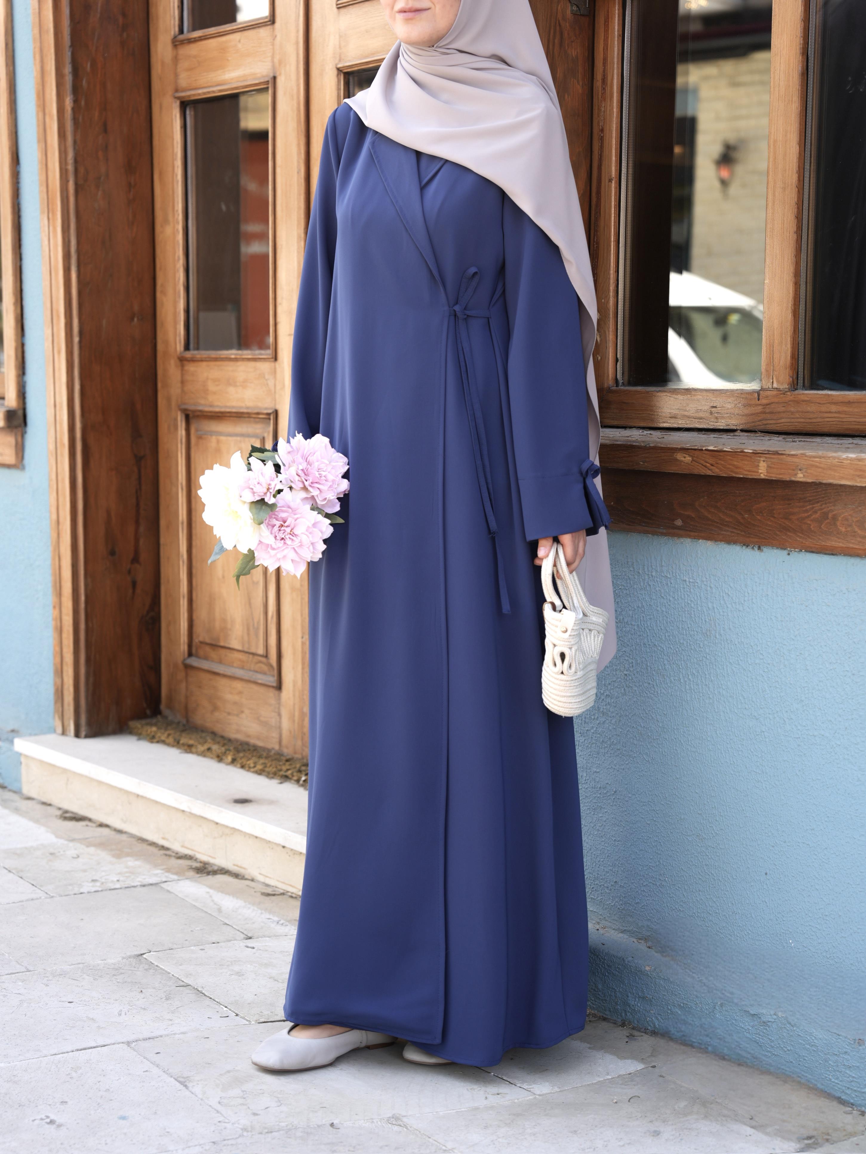 Bağlamalı Kruvaze Trench İndigo