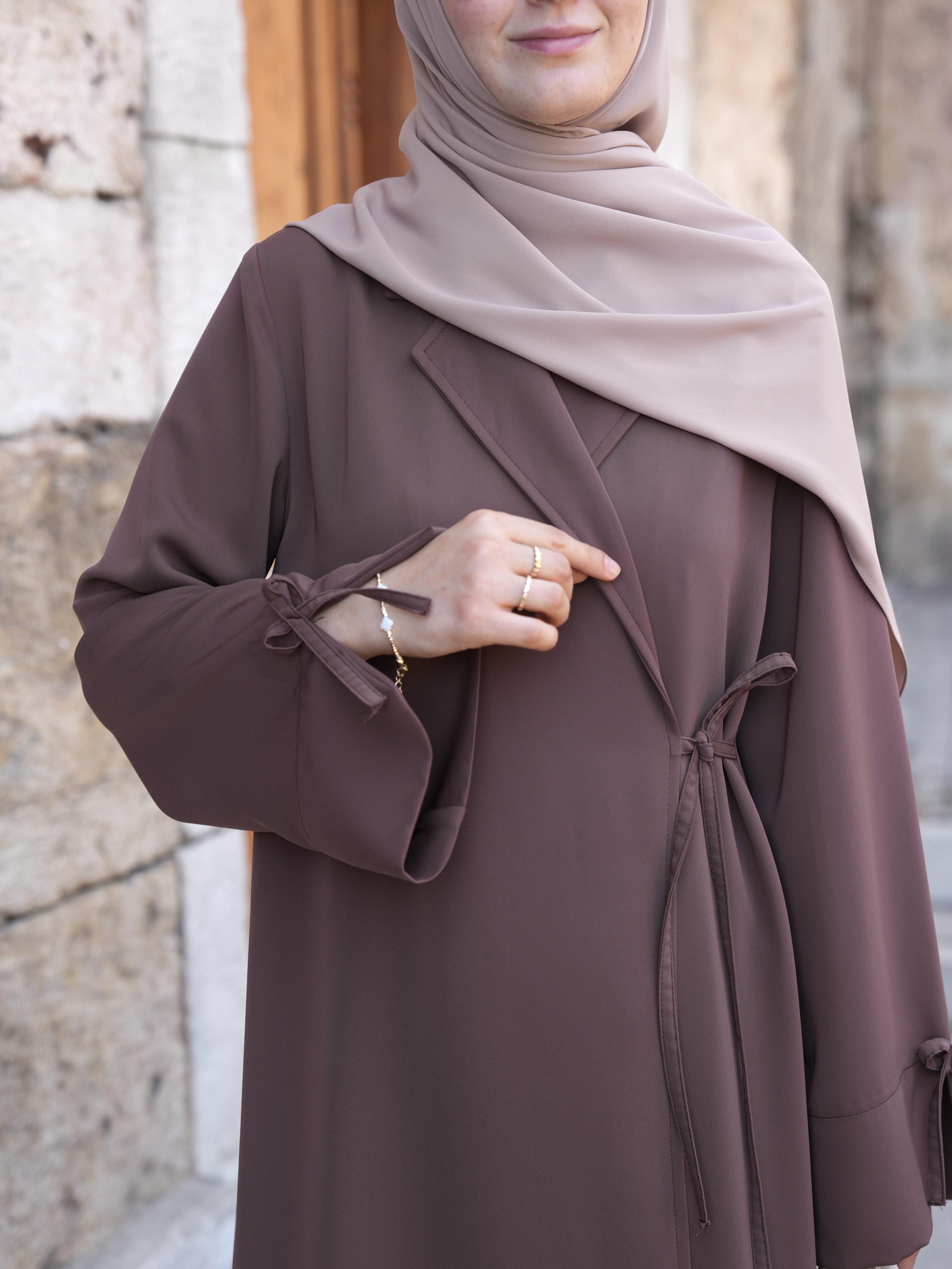 Bağlamalı Kruvaze Trench Tozlu Kahve