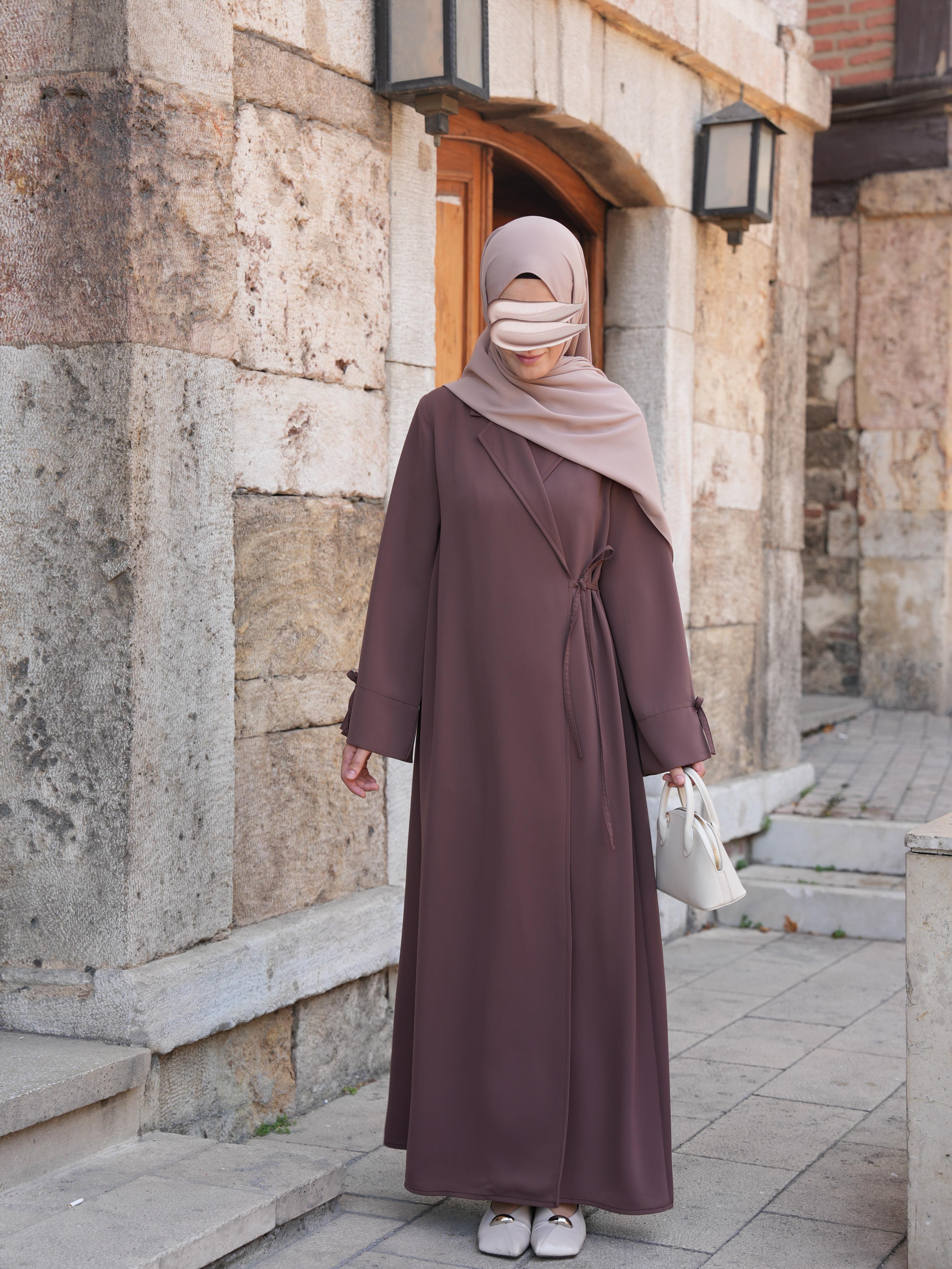 Bağlamalı Kruvaze Trench Tozlu Kahve