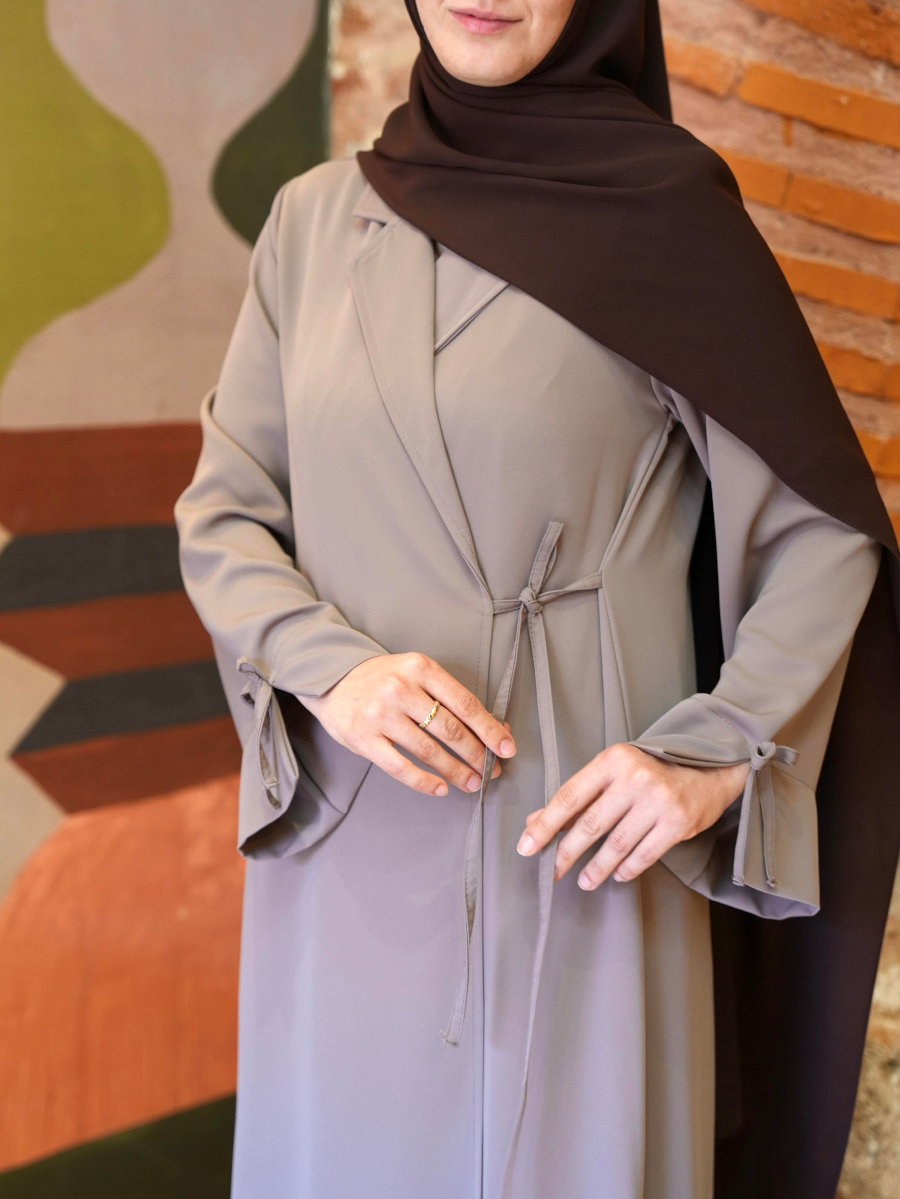 Bağlamalı Kruvaze Trench Vizon