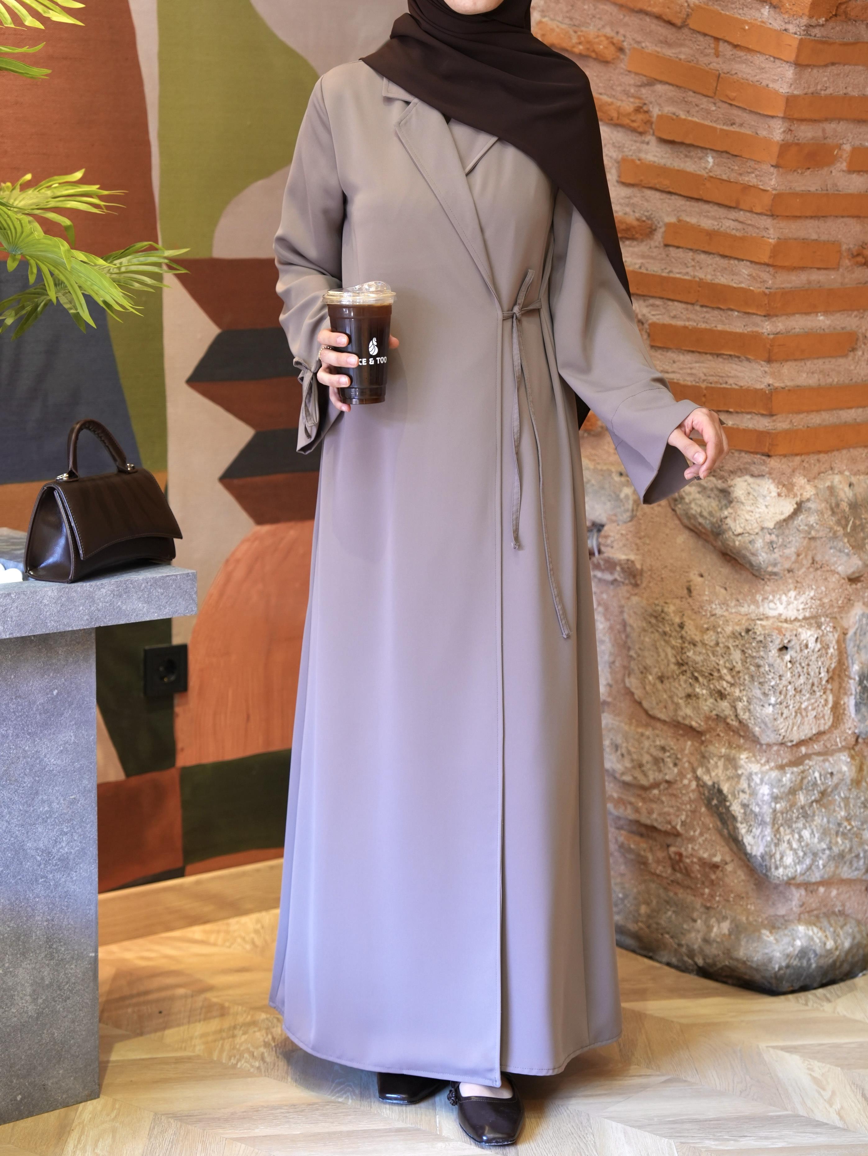 Bağlamalı Kruvaze Trench Vizon