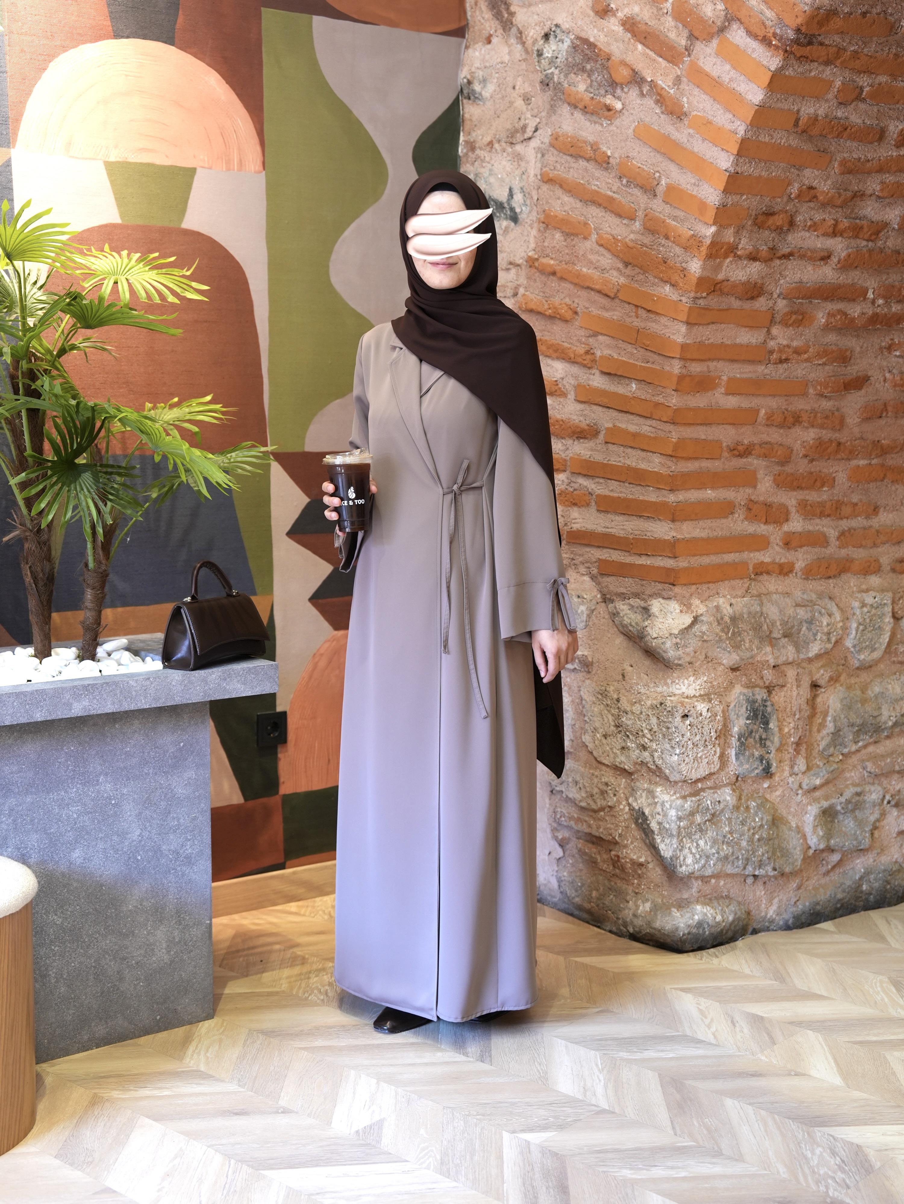 Bağlamalı Kruvaze Trench Vizon