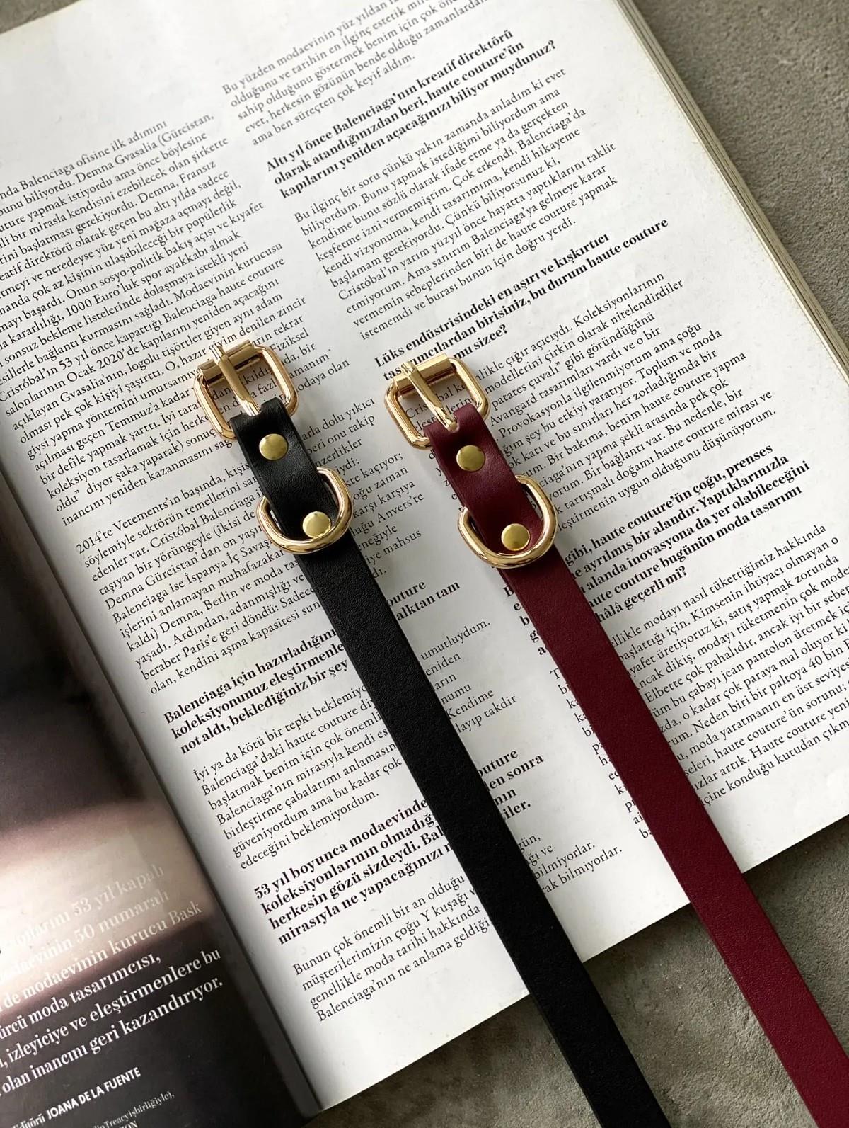 Basıc İnce Deri Kemer BORDO