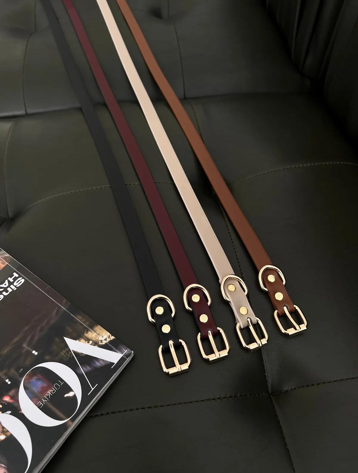 Basıc İnce Deri Kemer Kahverengi