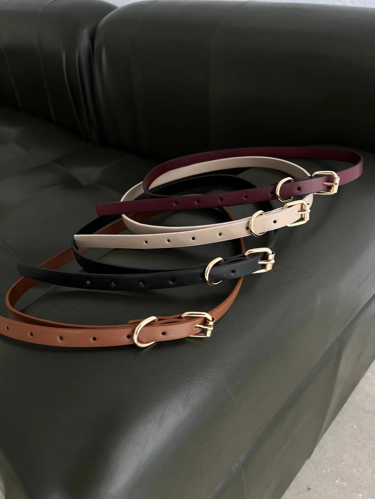 Basıc İnce Deri Kemer Bordo