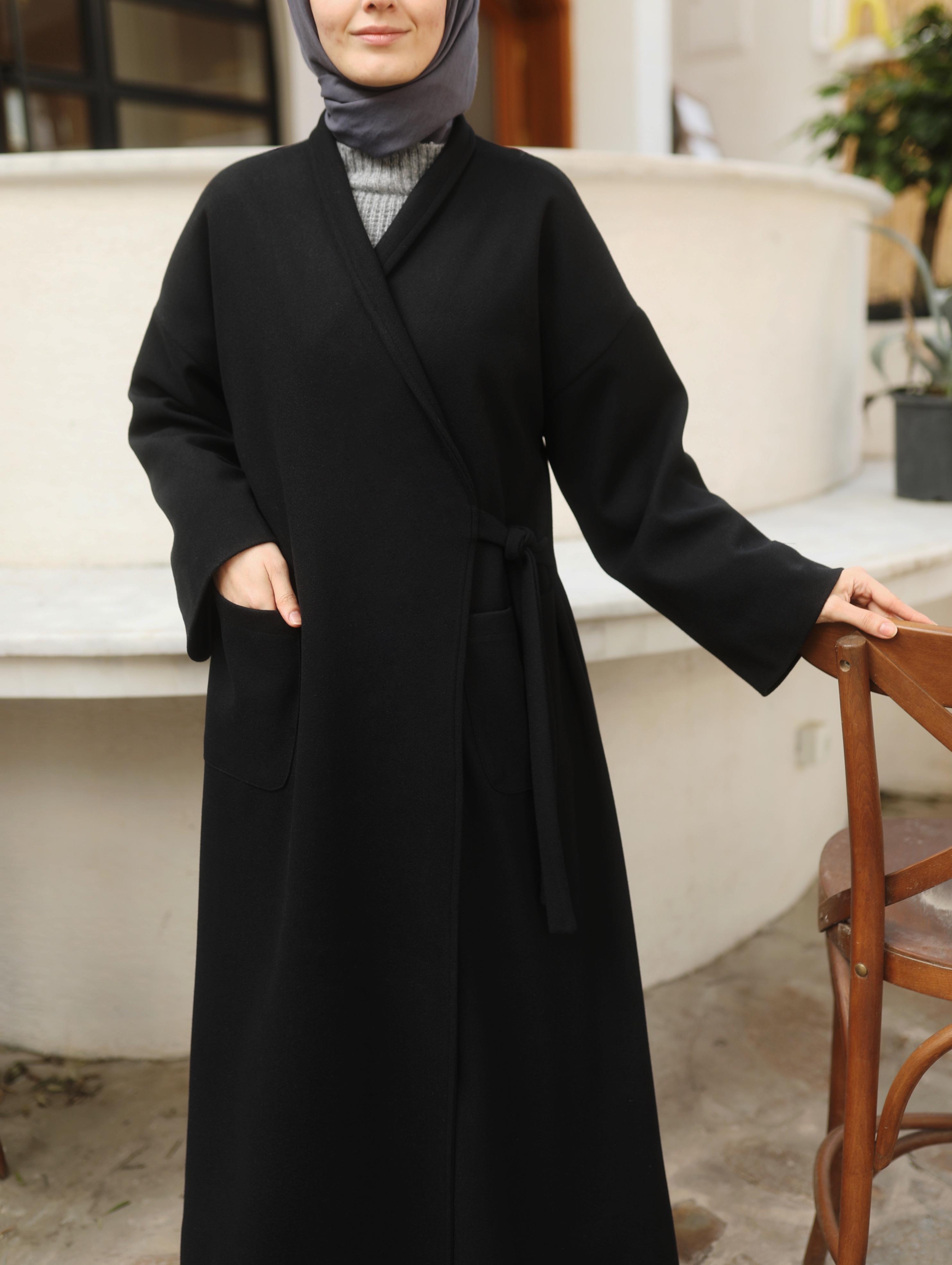 Basıc Kaşe Kaban SİYAH