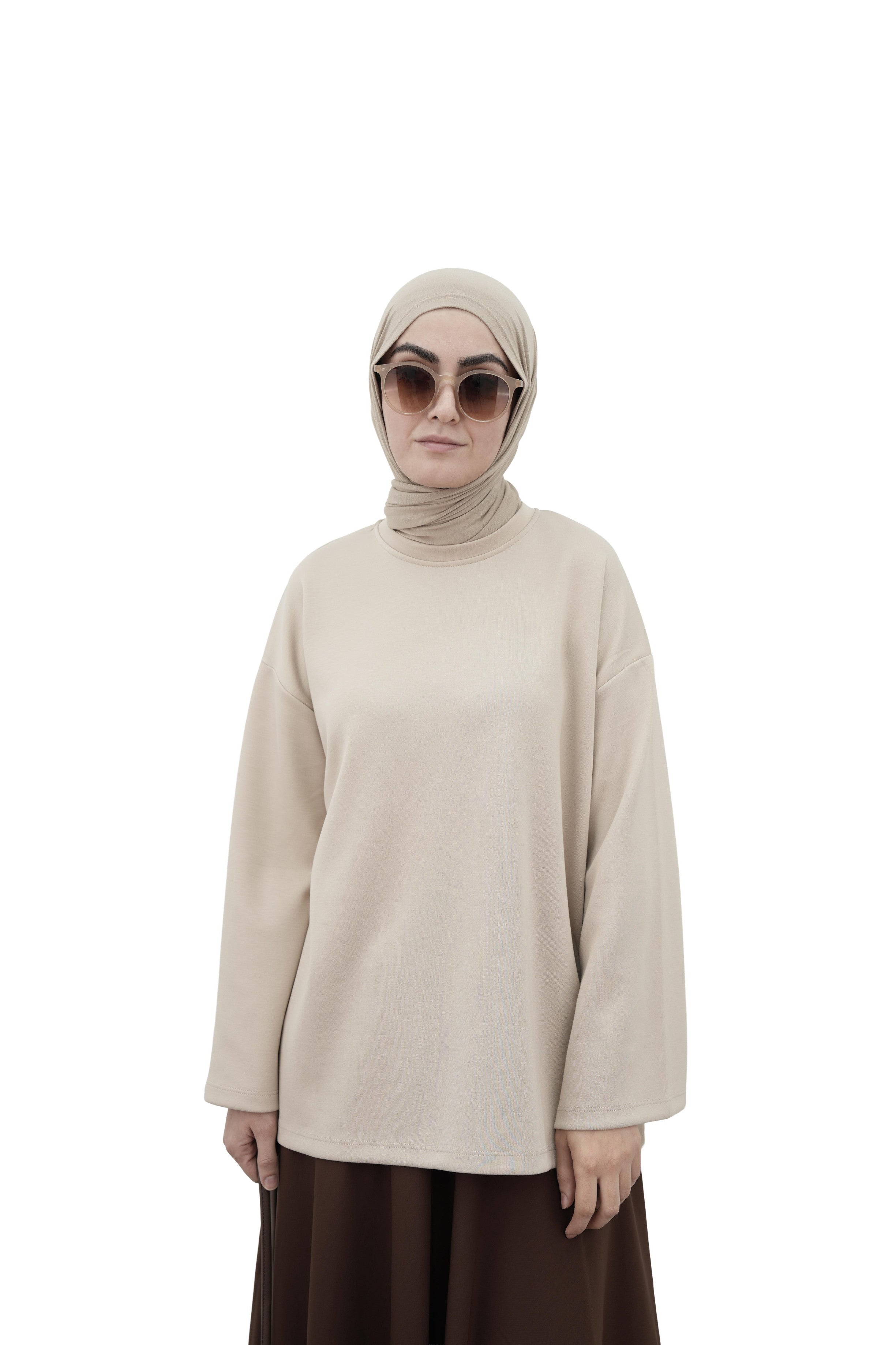 Modal Basıc Sweatshirt BEJ