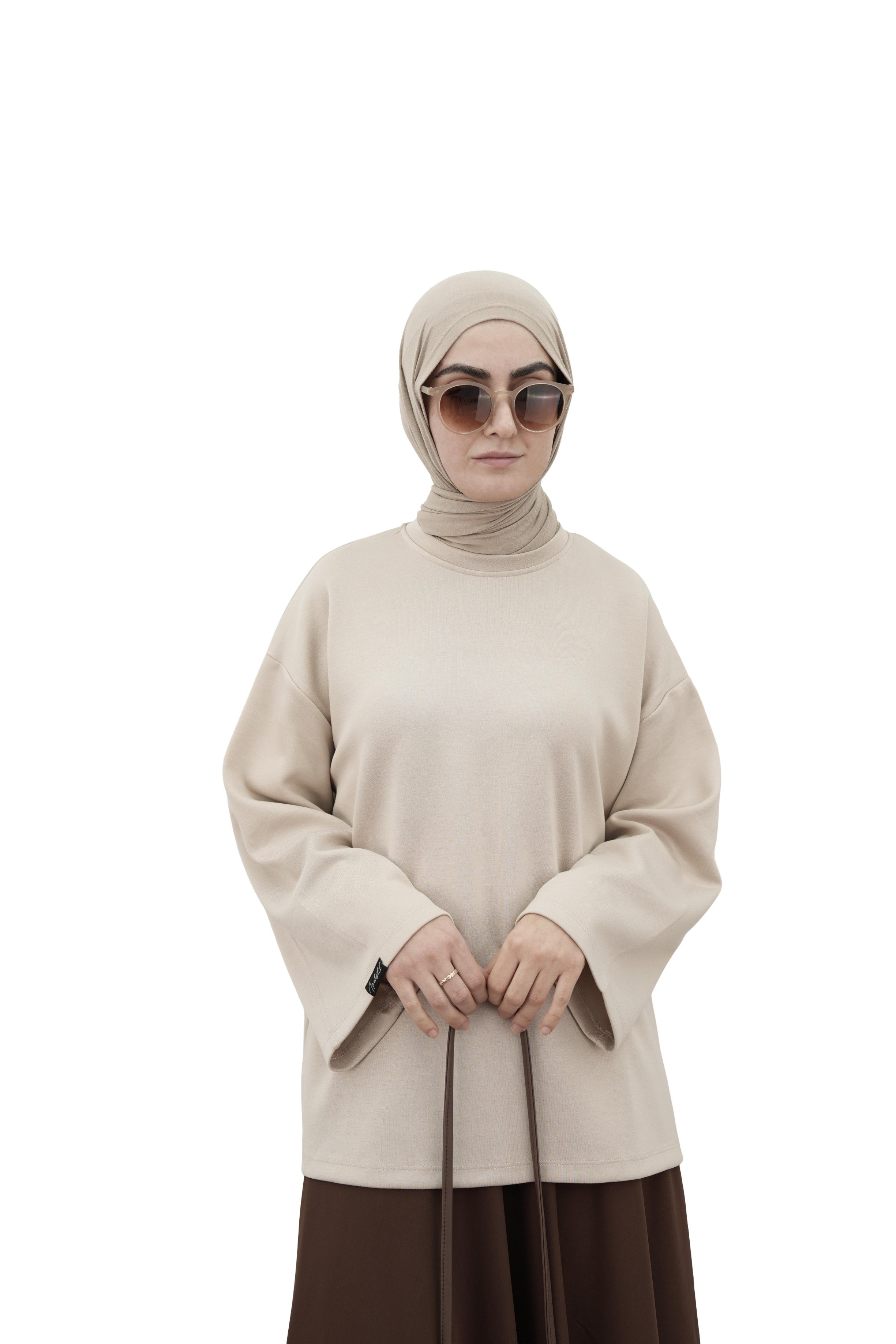 Modal Basıc Sweatshirt BEJ