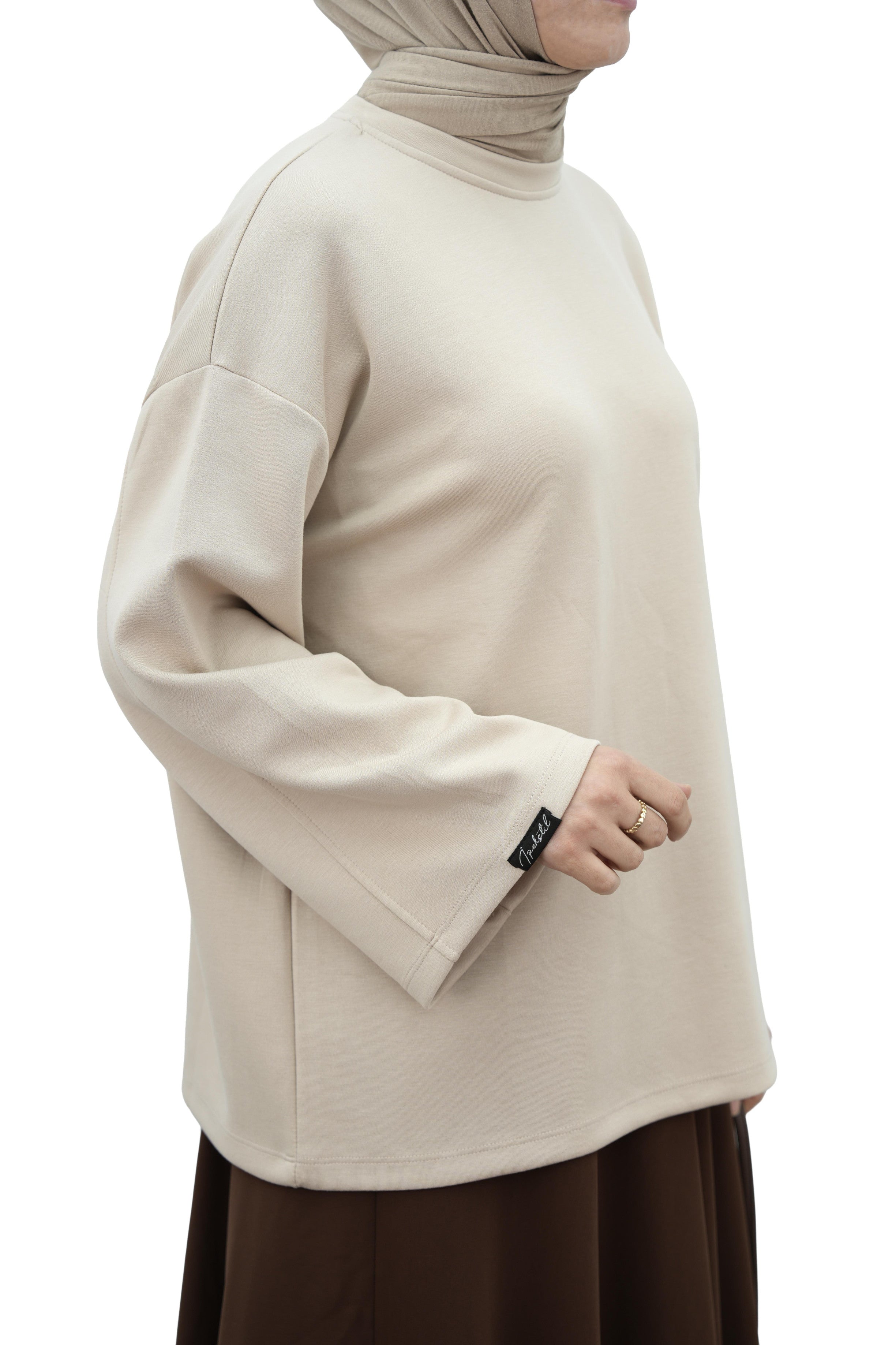 Modal Basıc Sweatshirt BEJ