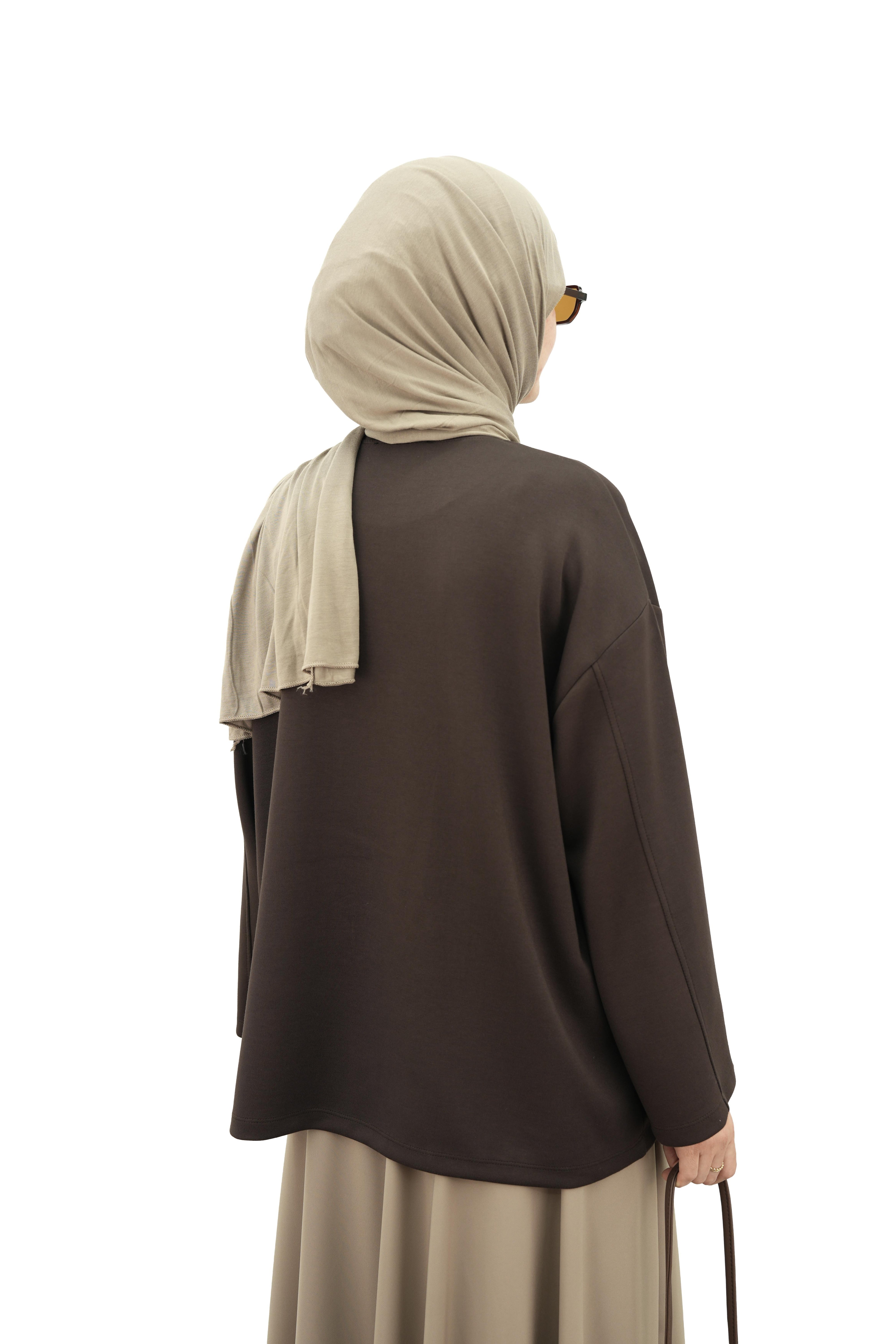 Modal Basıc Sweatshirt KAHVERENGİ