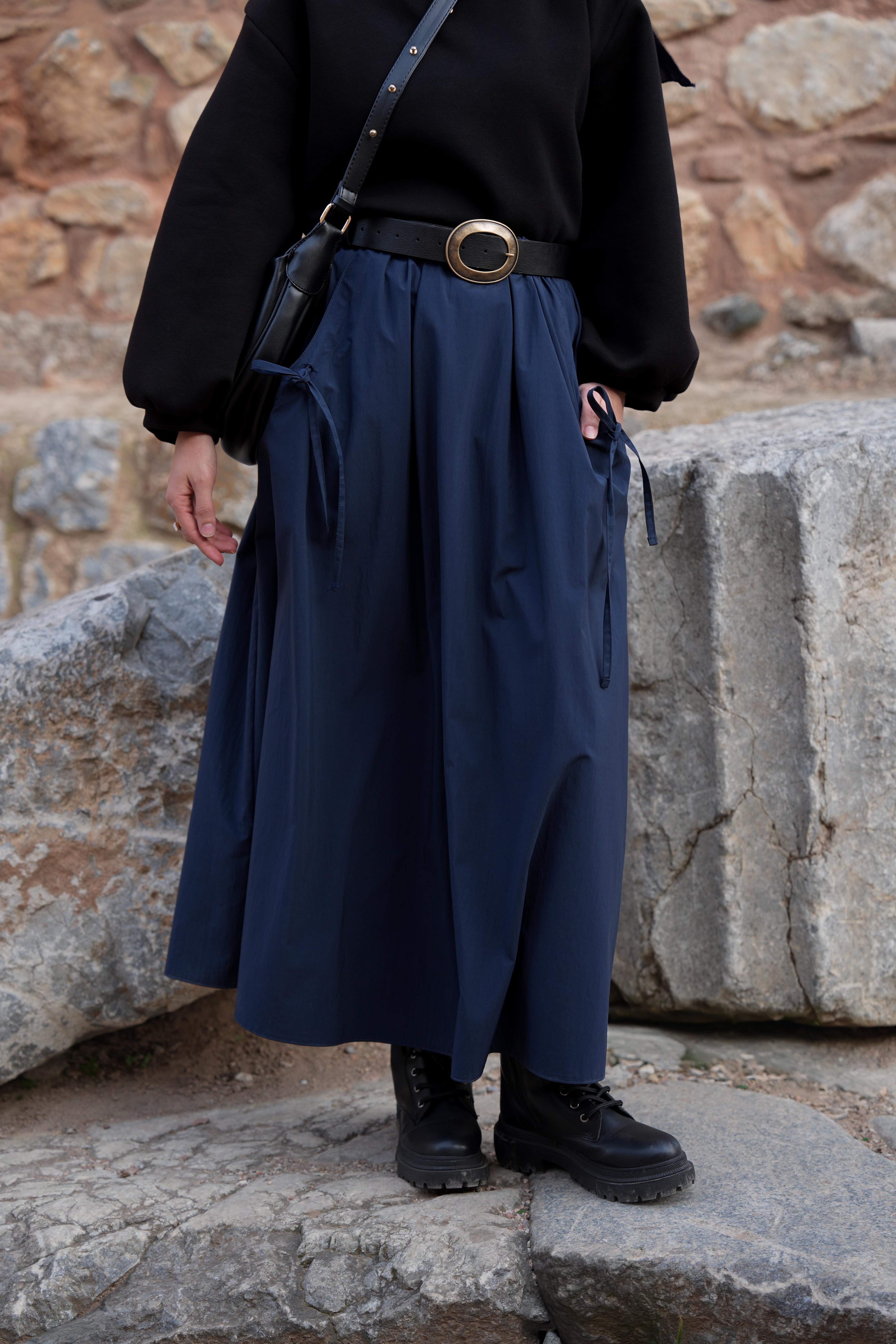 Cep Tünelli Paraşüt Etek Lacivert