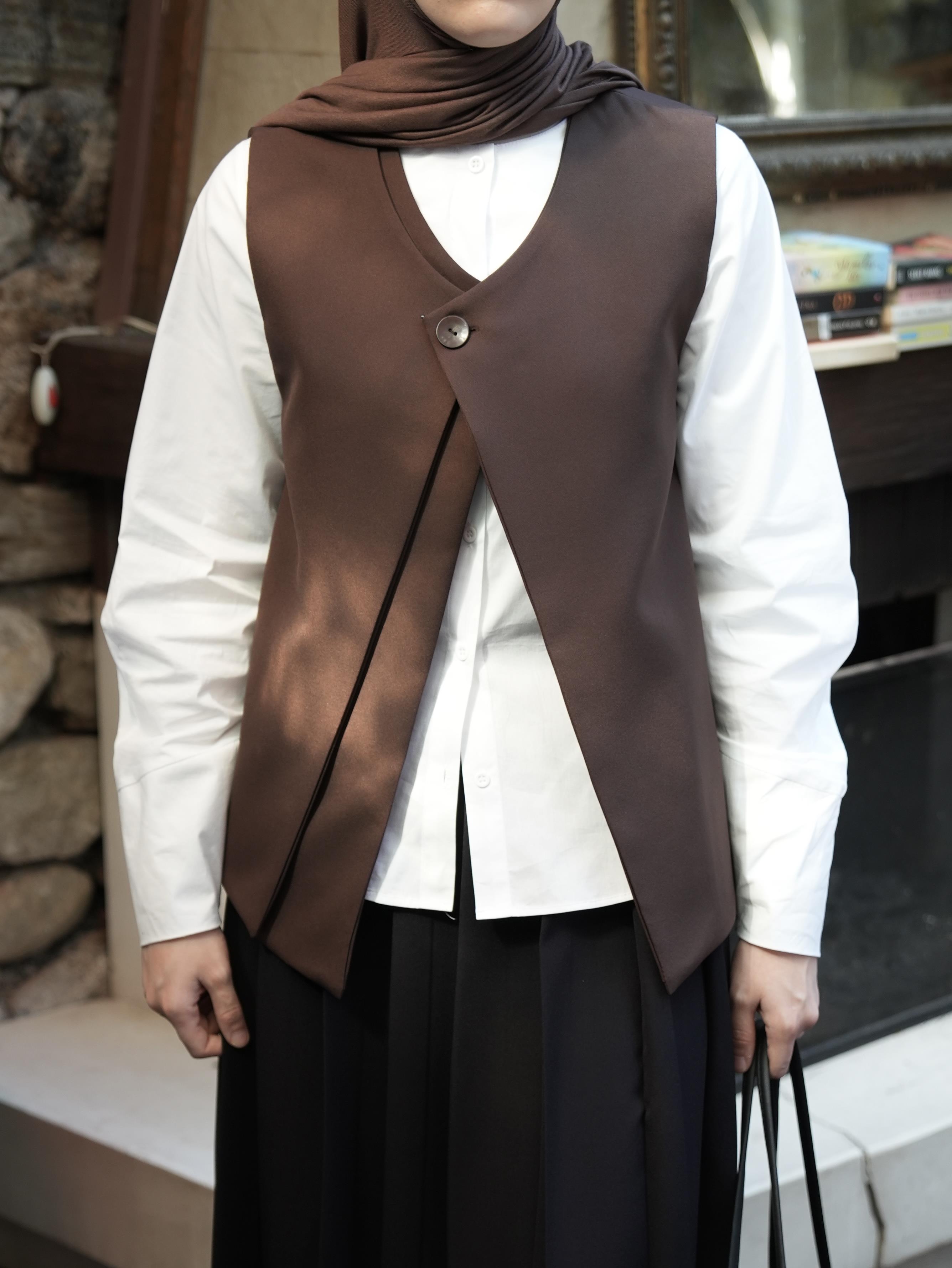 Çift Kat Yelek Kahverengi