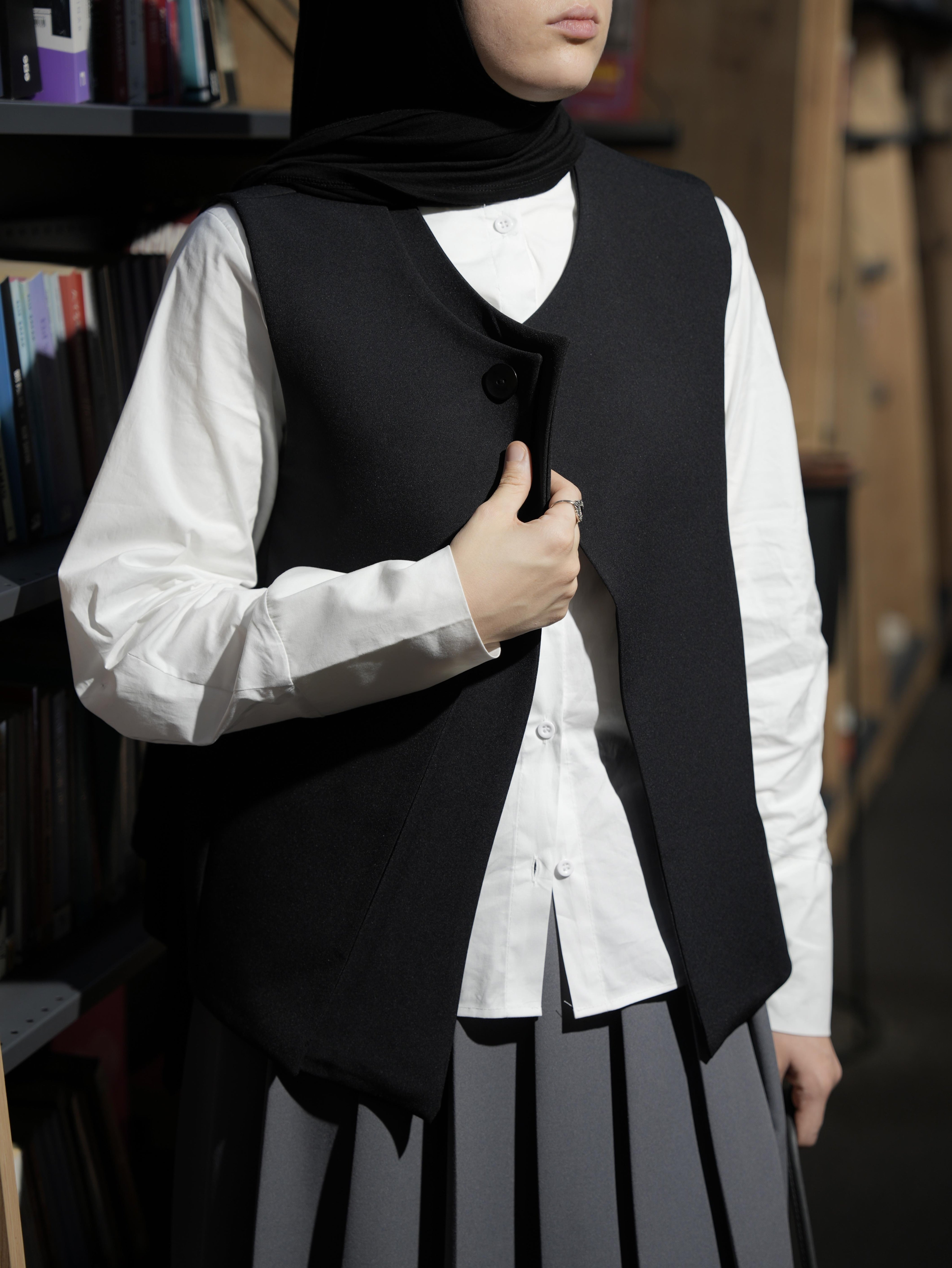 Çift Kat Yelek Siyah