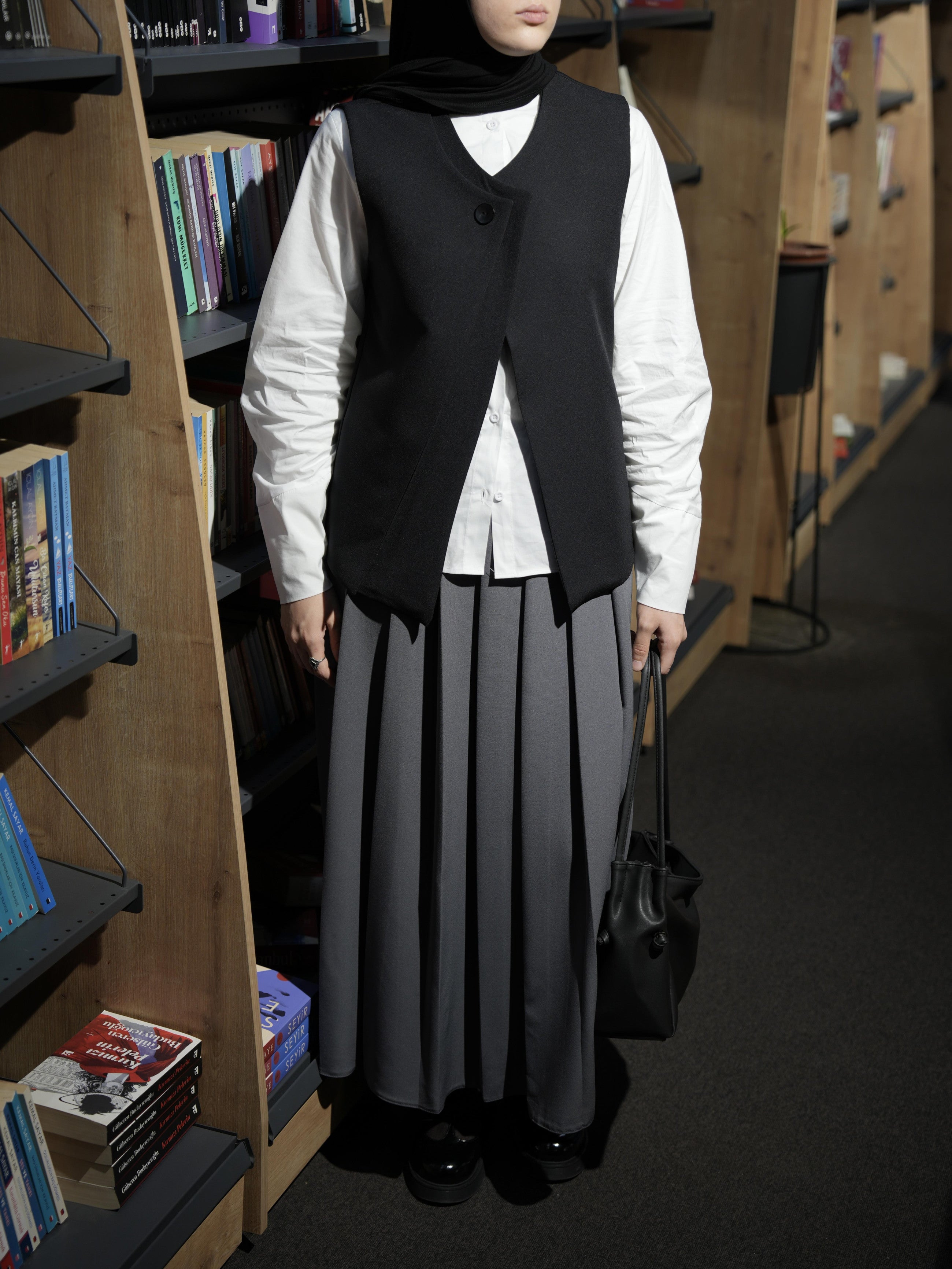 Çift Kat Yelek Siyah