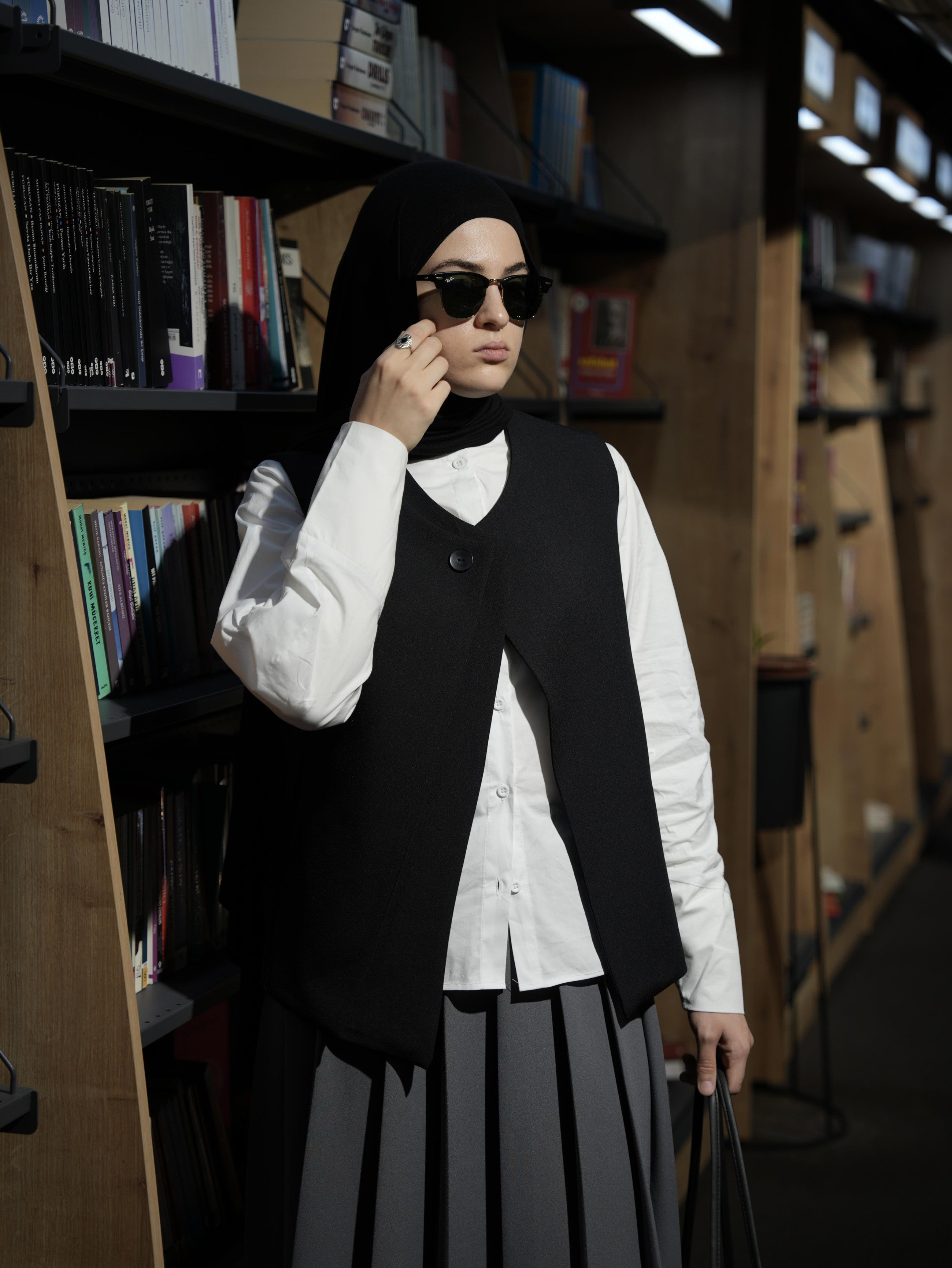 Çift Kat Yelek Siyah